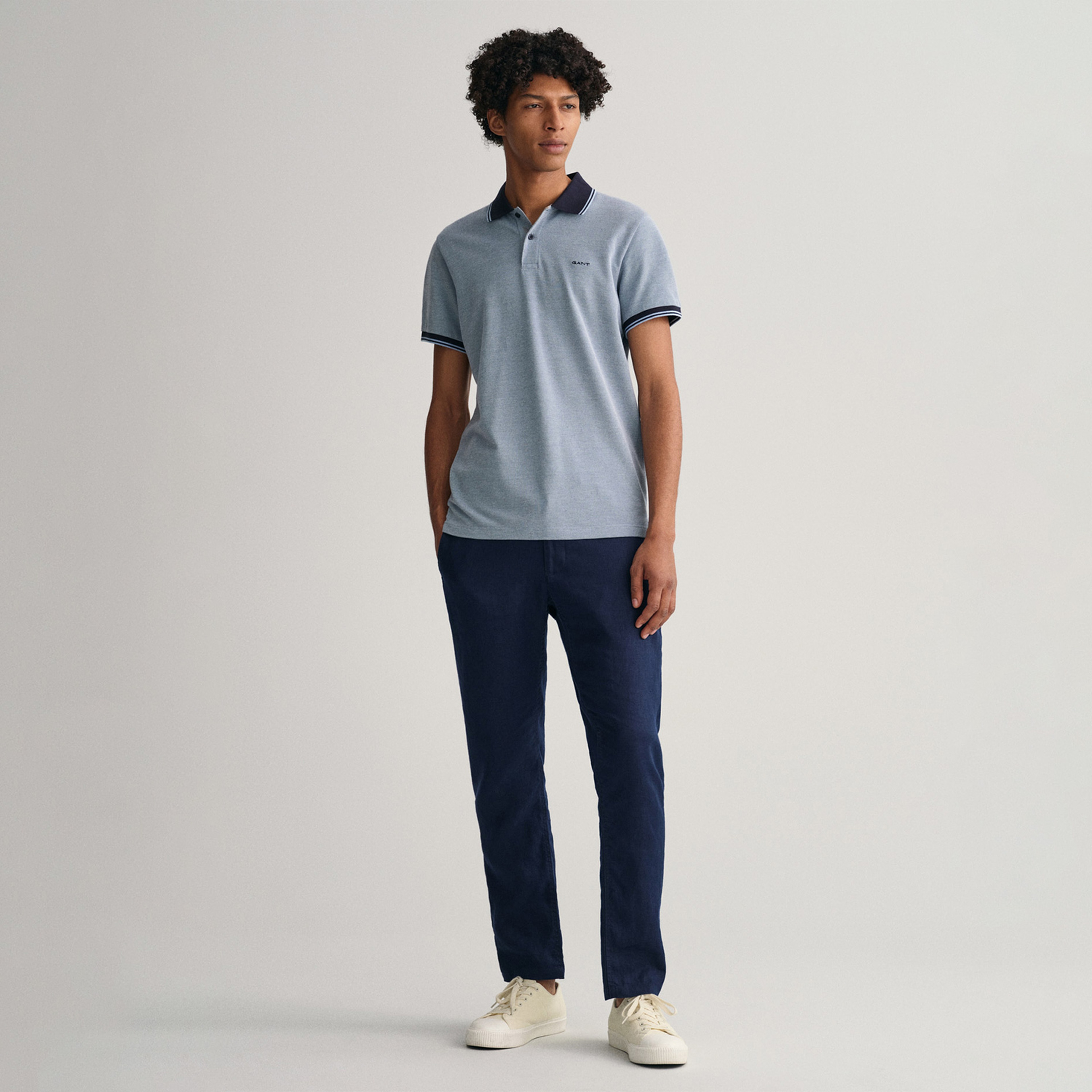 GANT Erkek Mavi Regular Fit Polo