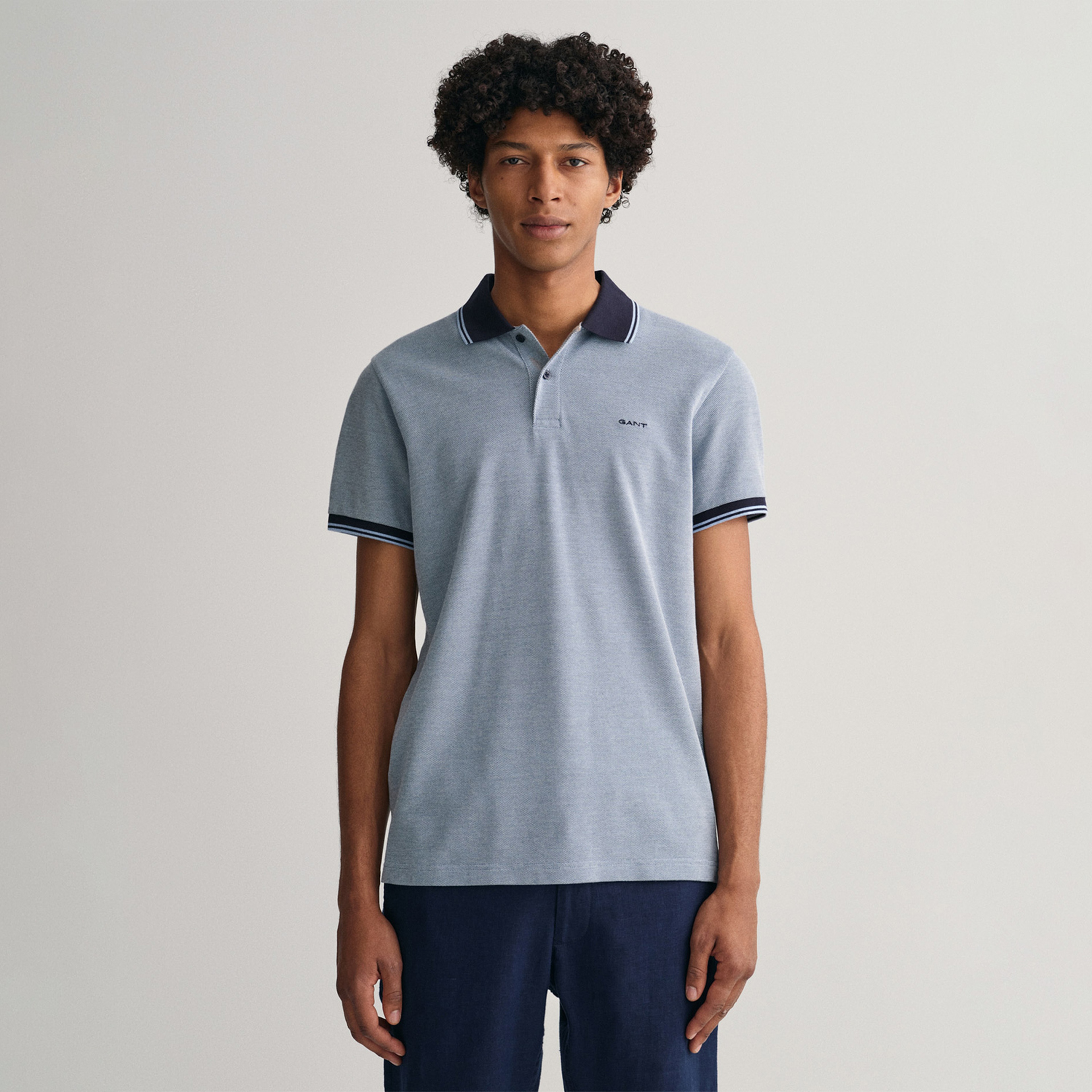 GANT Erkek Mavi Regular Fit Polo