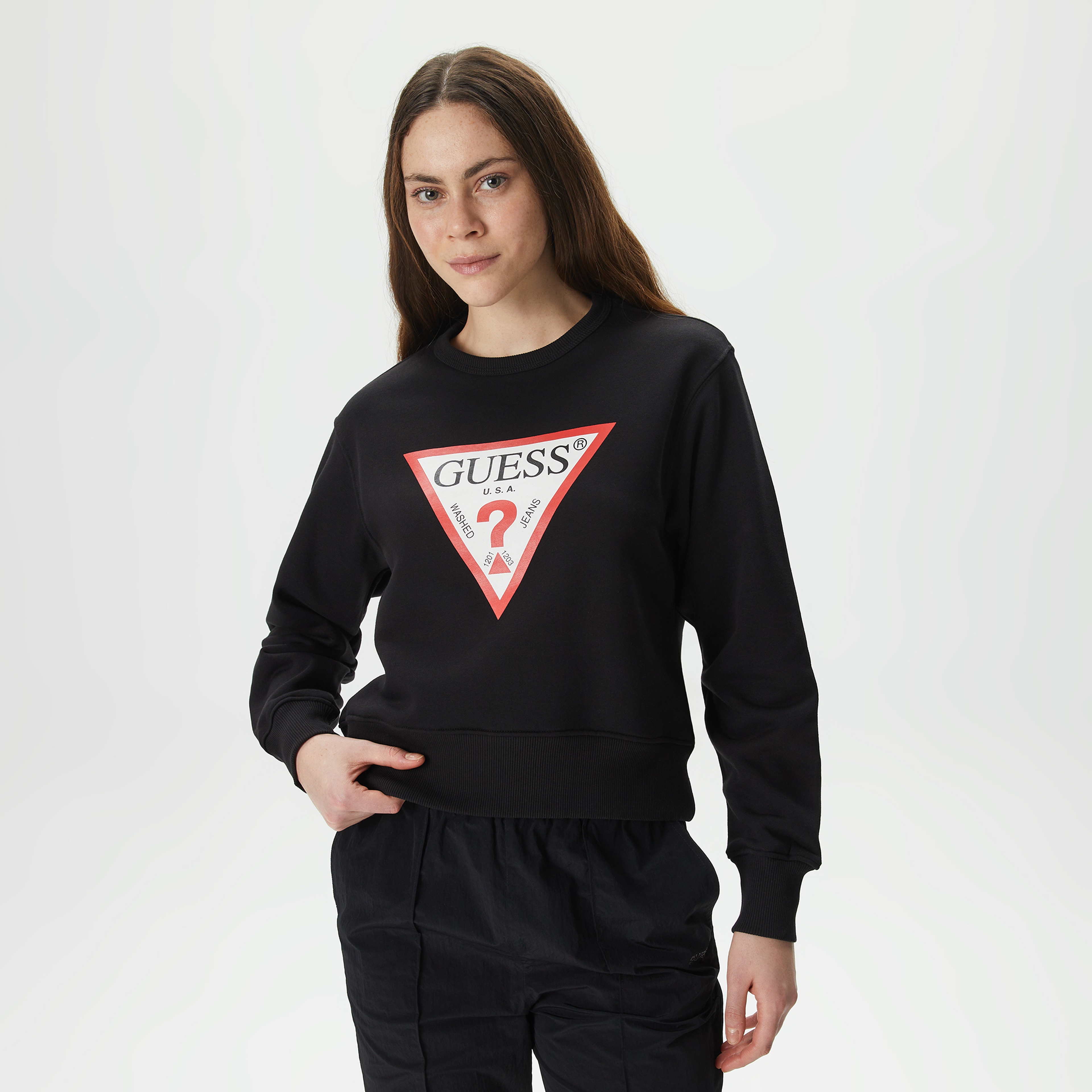 Guess Kadın Siyah Sweatshirt