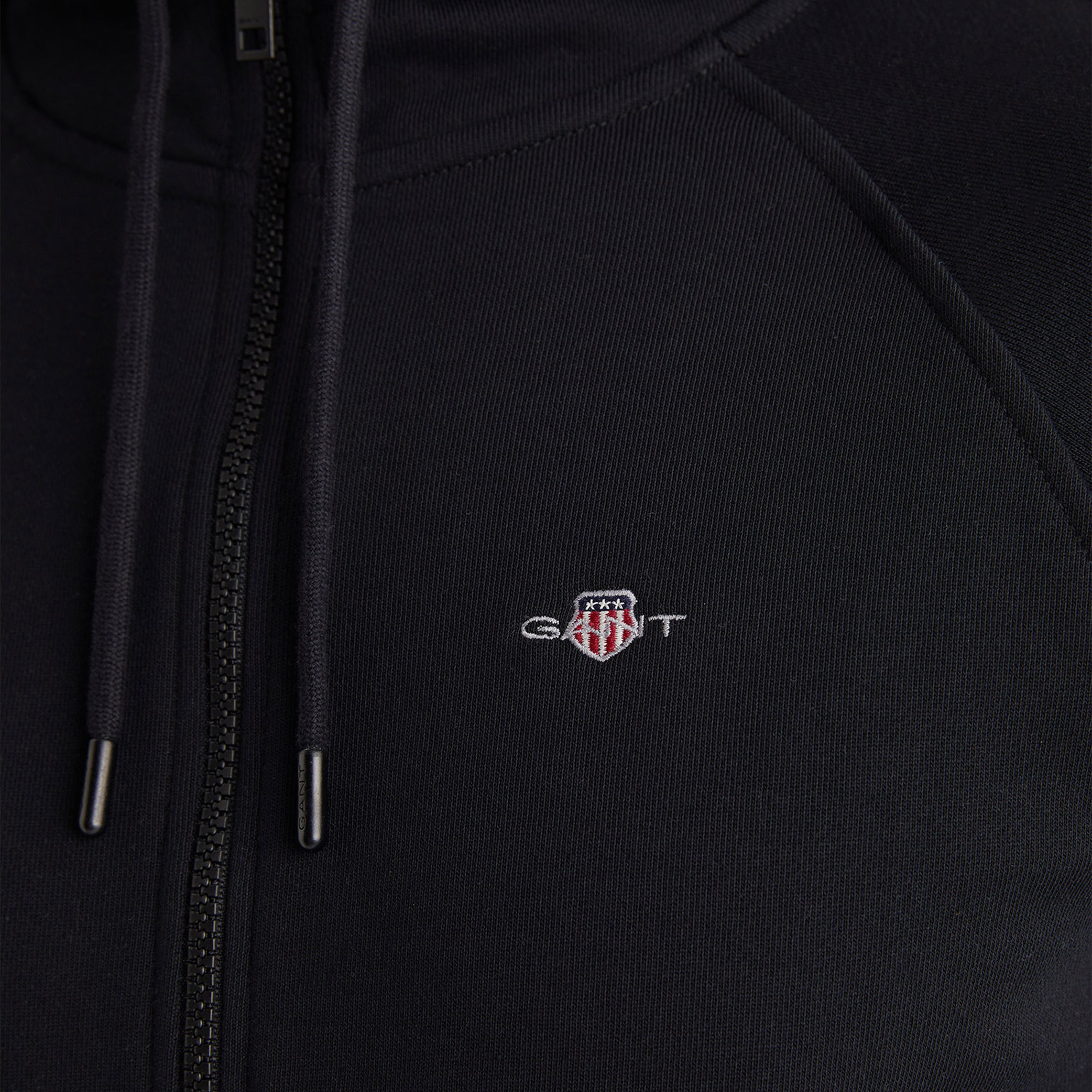 GANT Erkek Siyah Regular Fit Fermuarlı Logolu Sweatshirt