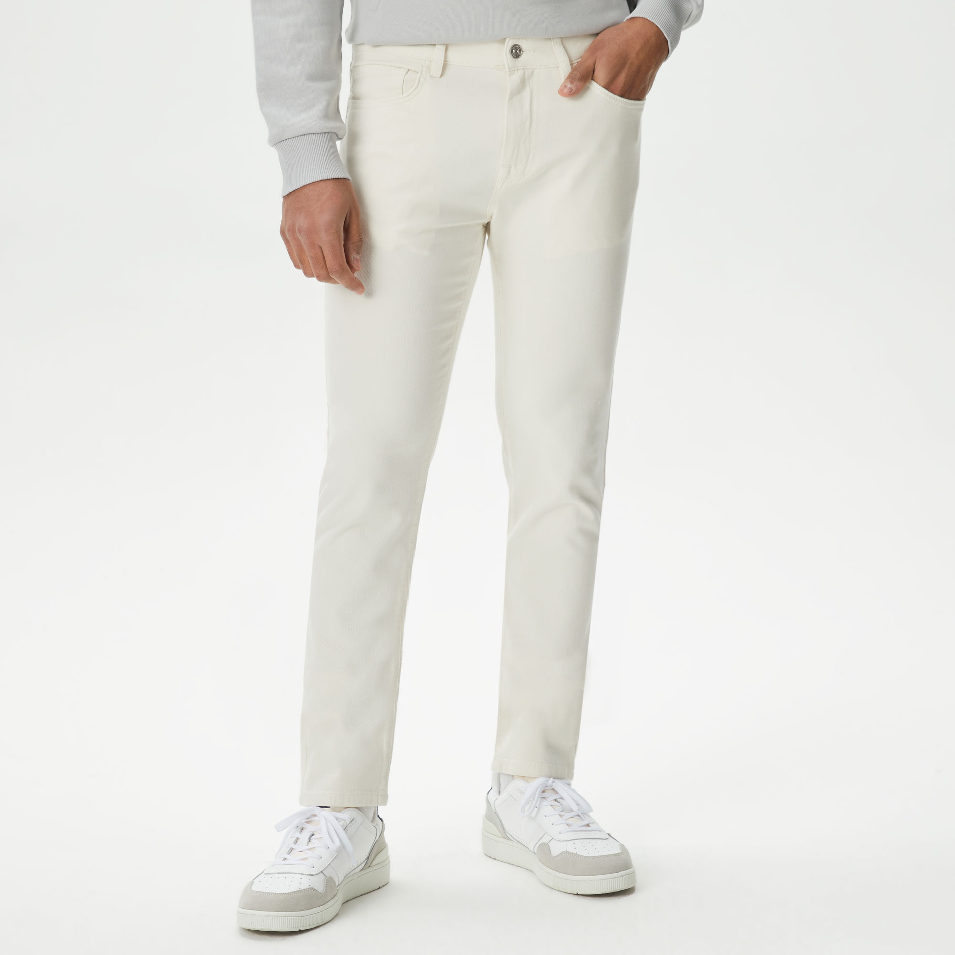 Erkek Slim Fit Krem Pantolon