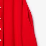 Kadın Flare Fit Polo Yaka Kırmızı Elbise