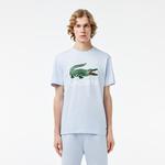 Erkek Regular Fit Bisiklet Yaka Baskılı Açık Mavi T-Shirt