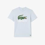 Erkek Regular Fit Bisiklet Yaka Baskılı Açık Mavi T-Shirt