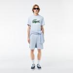 Erkek Regular Fit Bisiklet Yaka Baskılı Açık Mavi T-Shirt