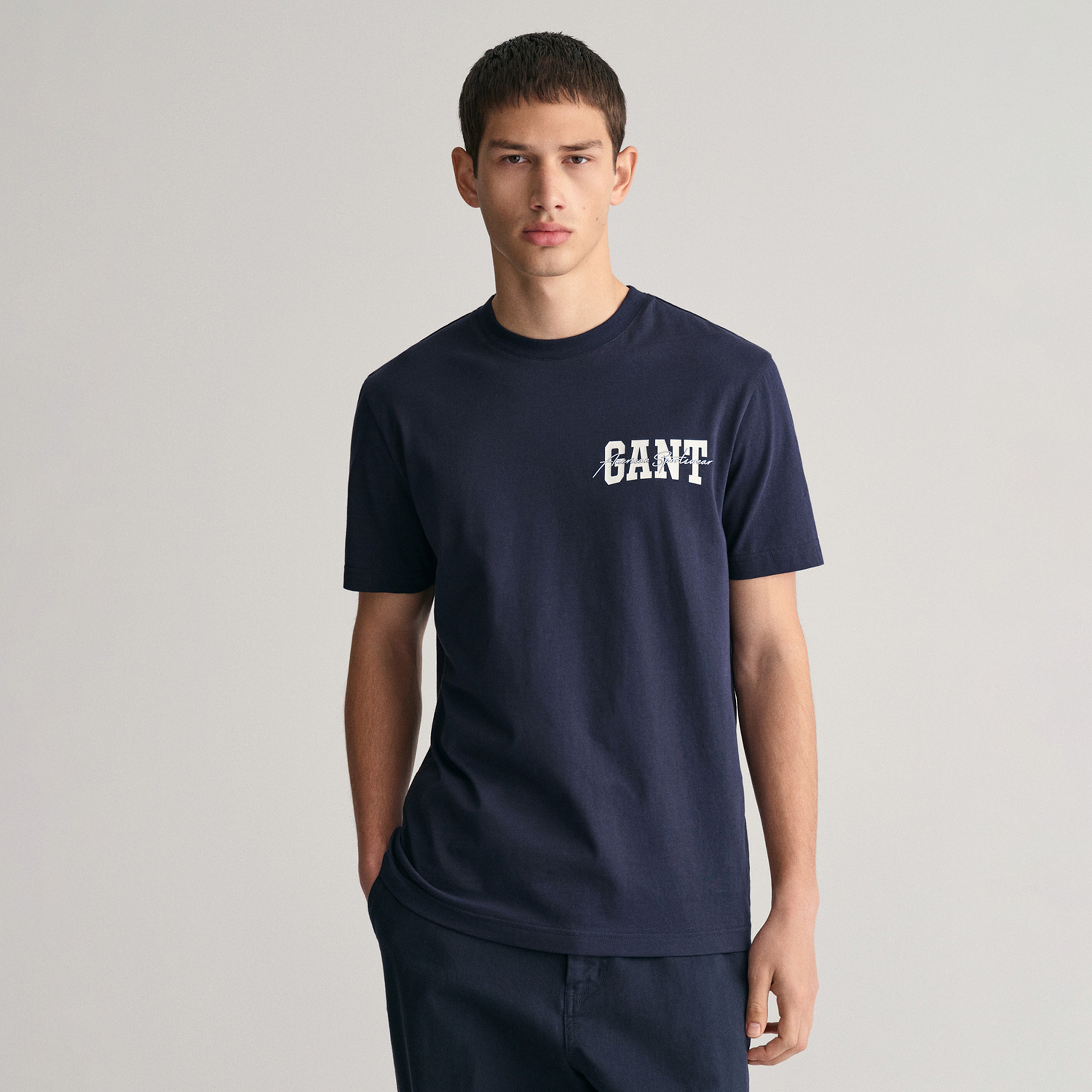 GANT Erkek Lacivert Regular Fit T-Shirt