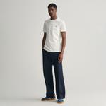 GANT Erkek Beyaz Slim Fit Bisiklet Yaka T-Shirt