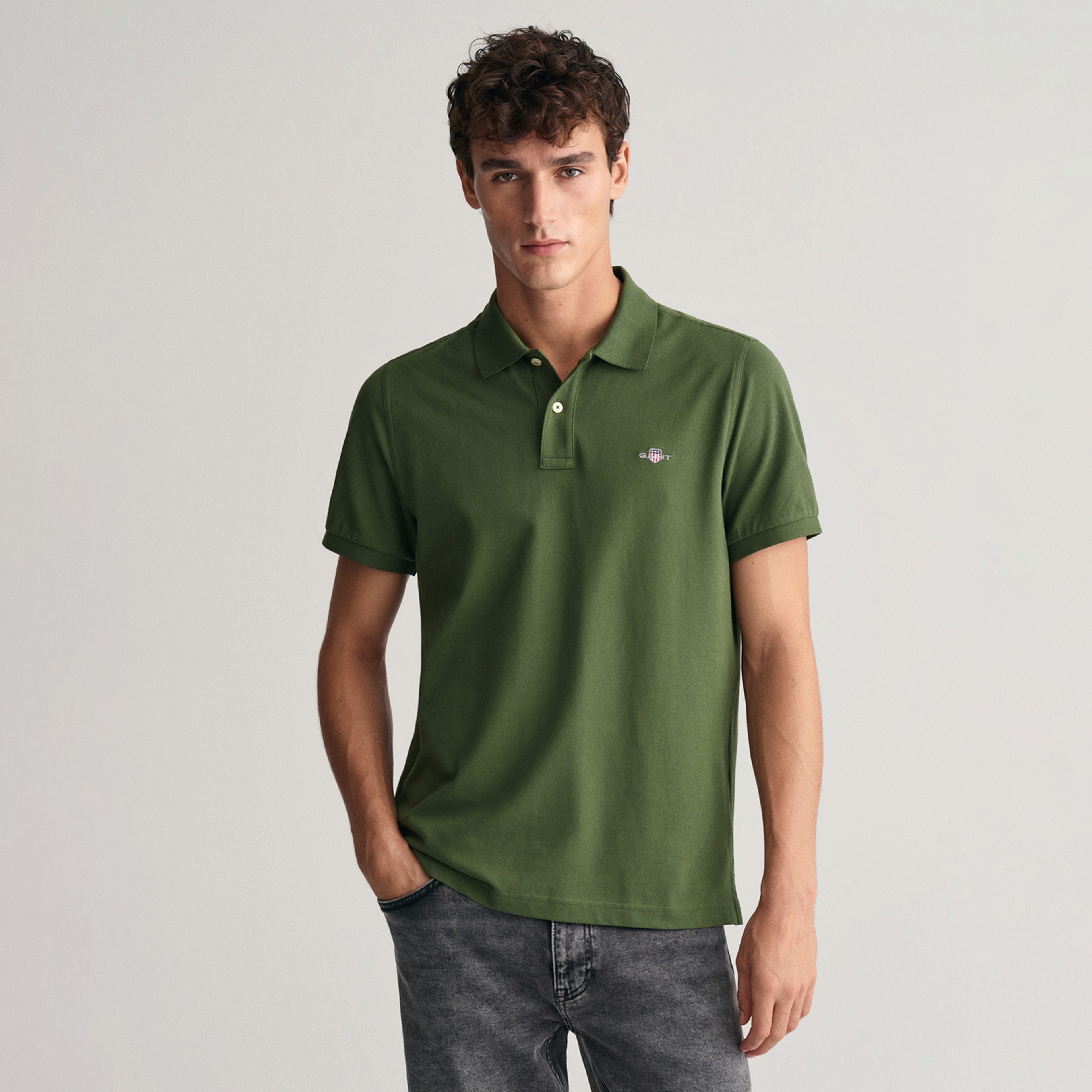 GANT Erkek Yeşil Regular Fit Polo