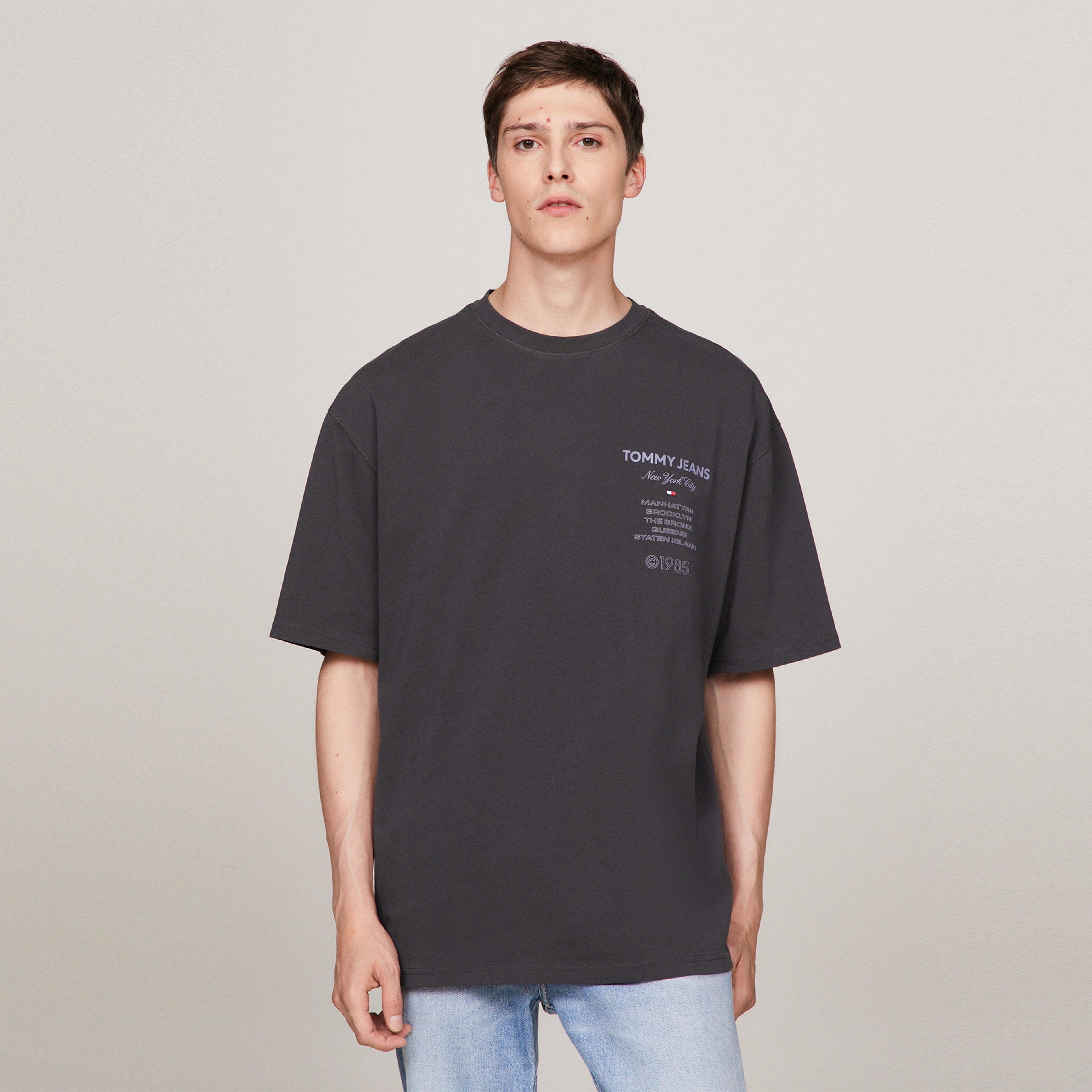 Tommy Hilfiger Erkek Gri Tshirt
