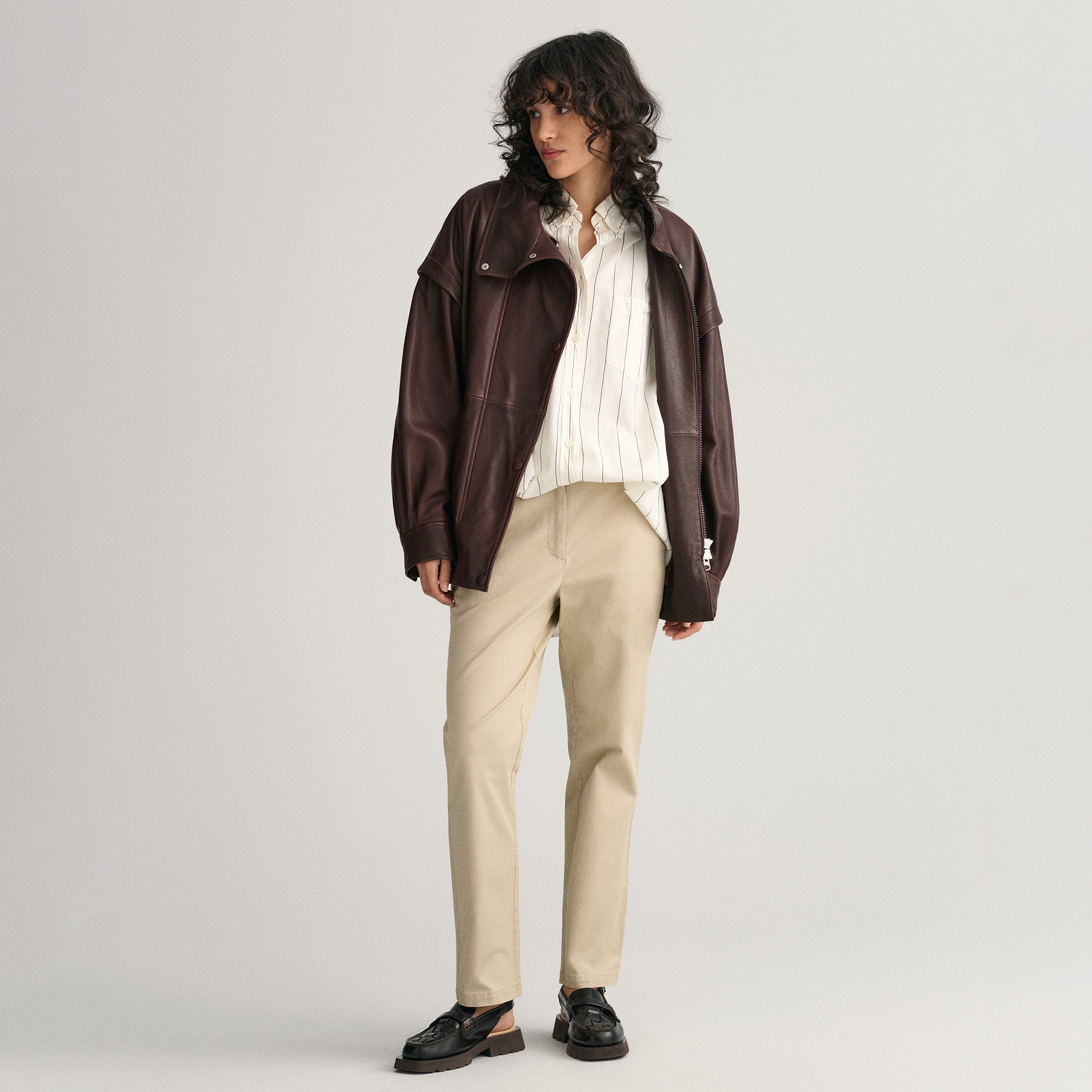 GANT Kadın Bej Slim Fit Pantolon