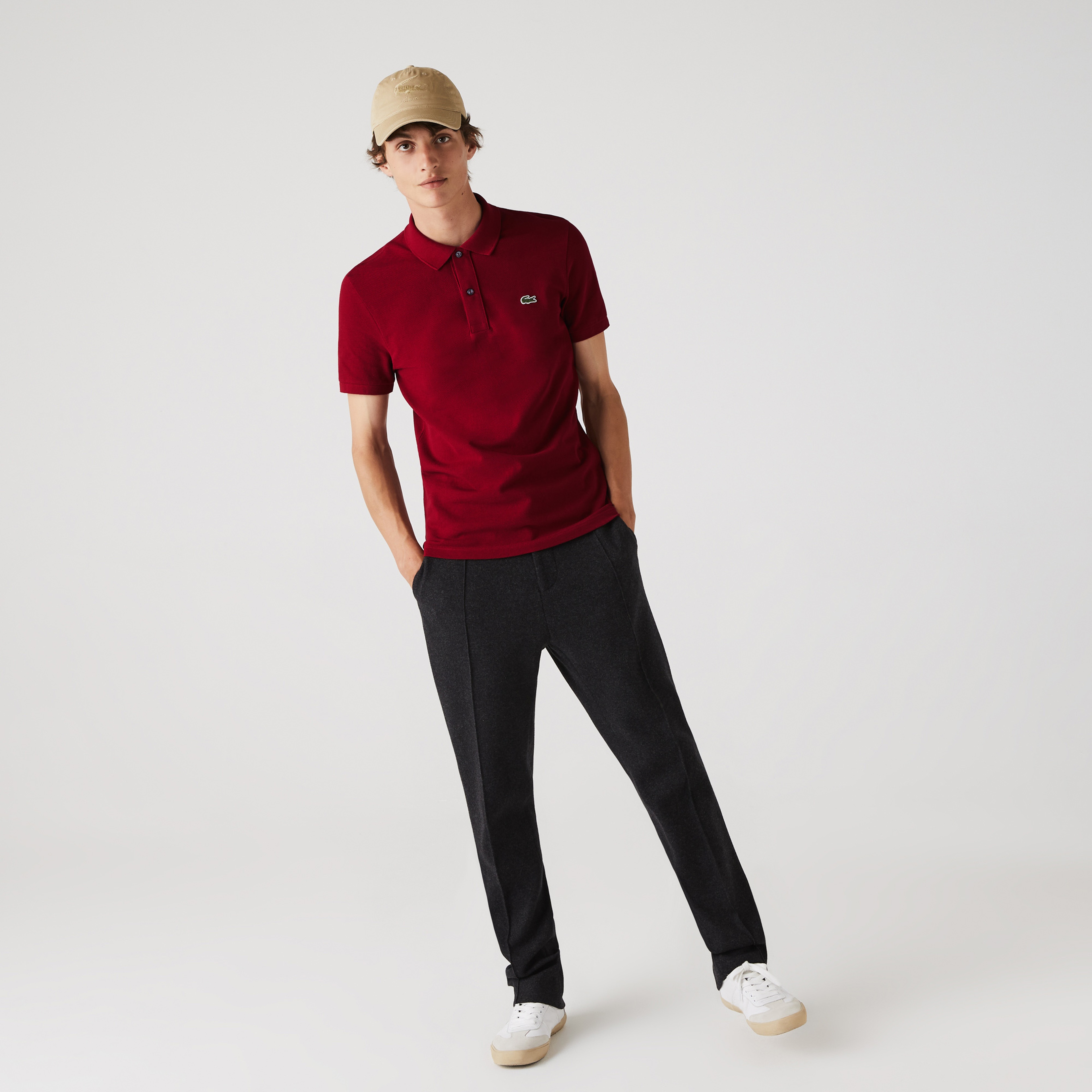 L.12.12 Erkek Slim Fit Kırmızı Polo