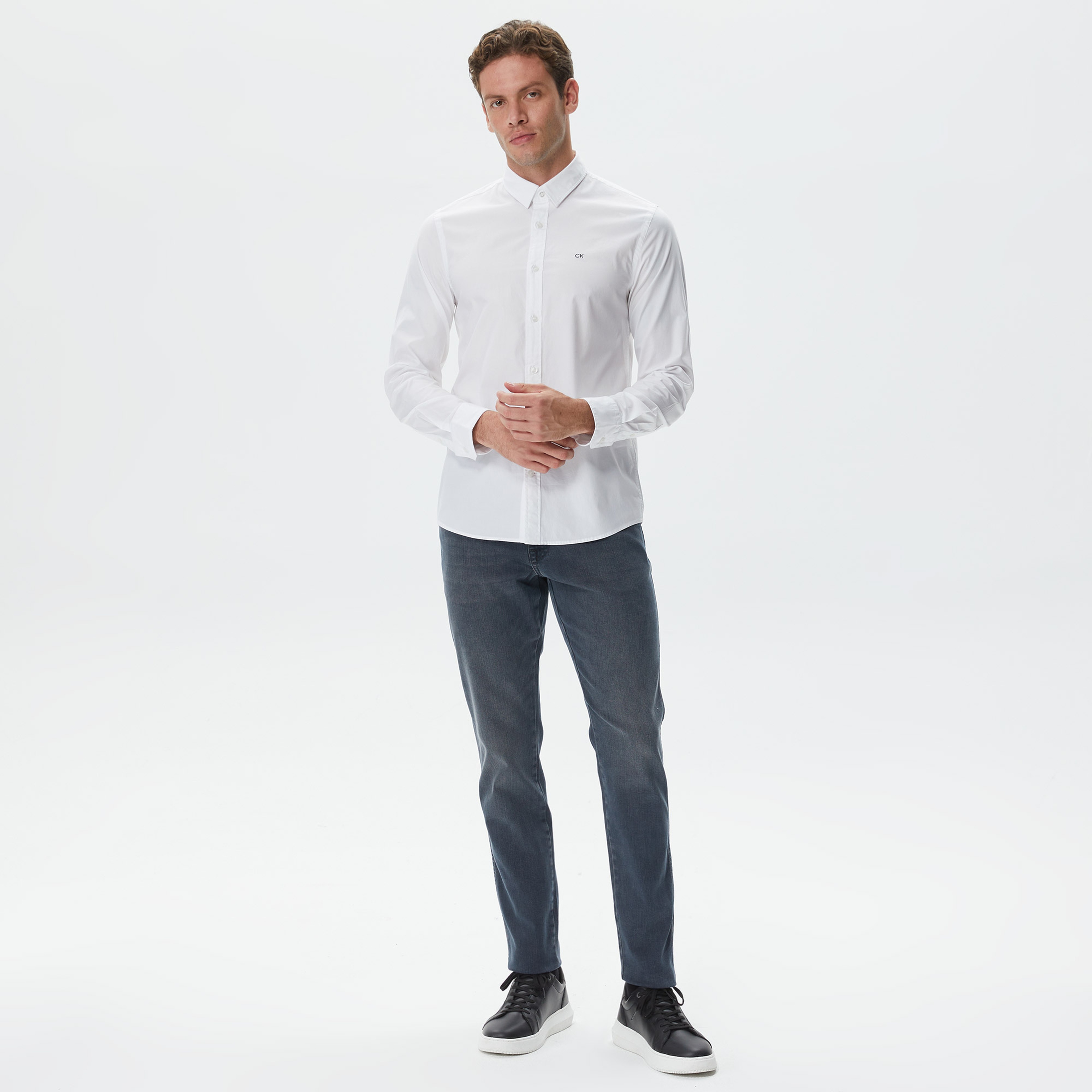 Calvin Klein Erkek Beyaz Gömlek