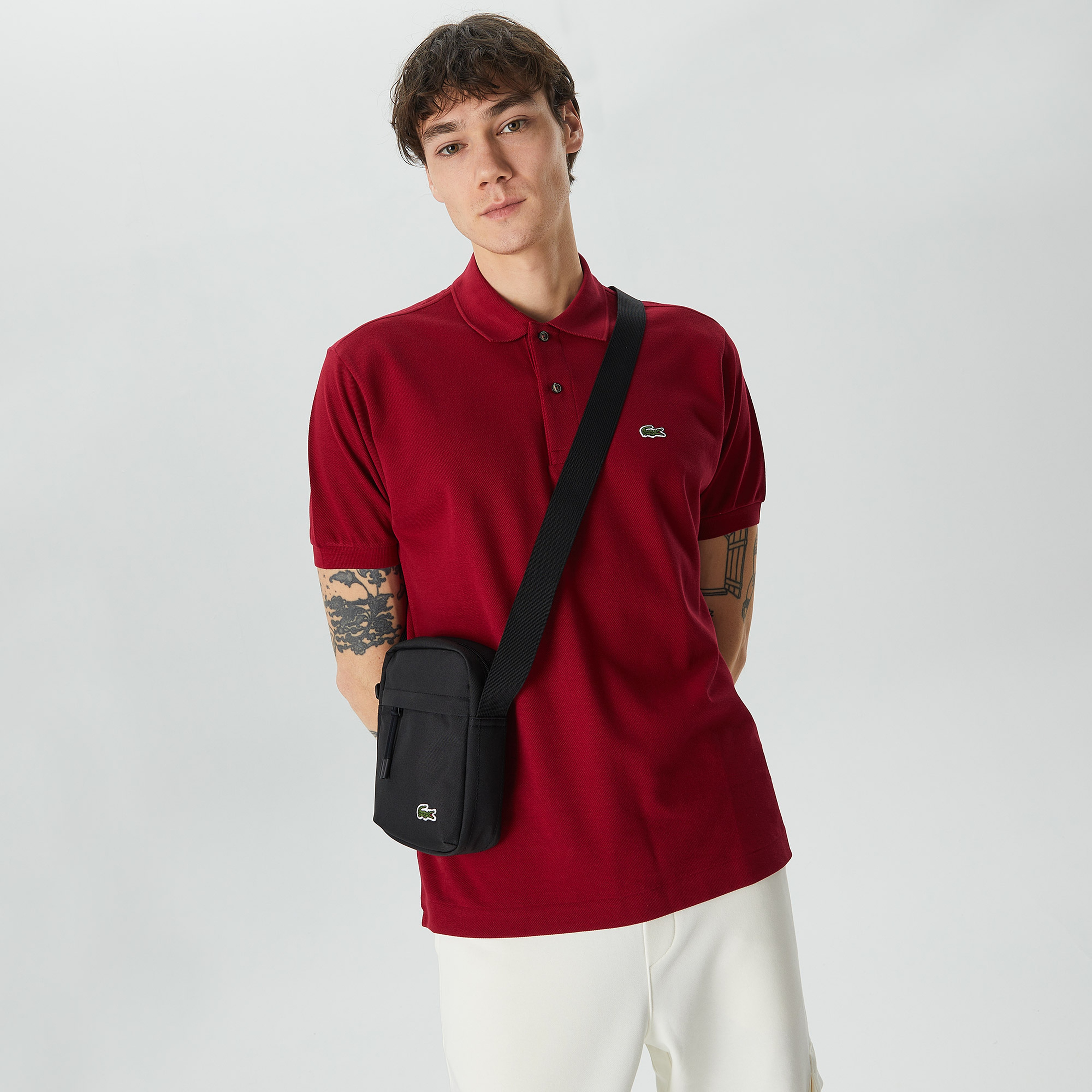 L.12.12 Erkek Classic Fit Bordo Polo