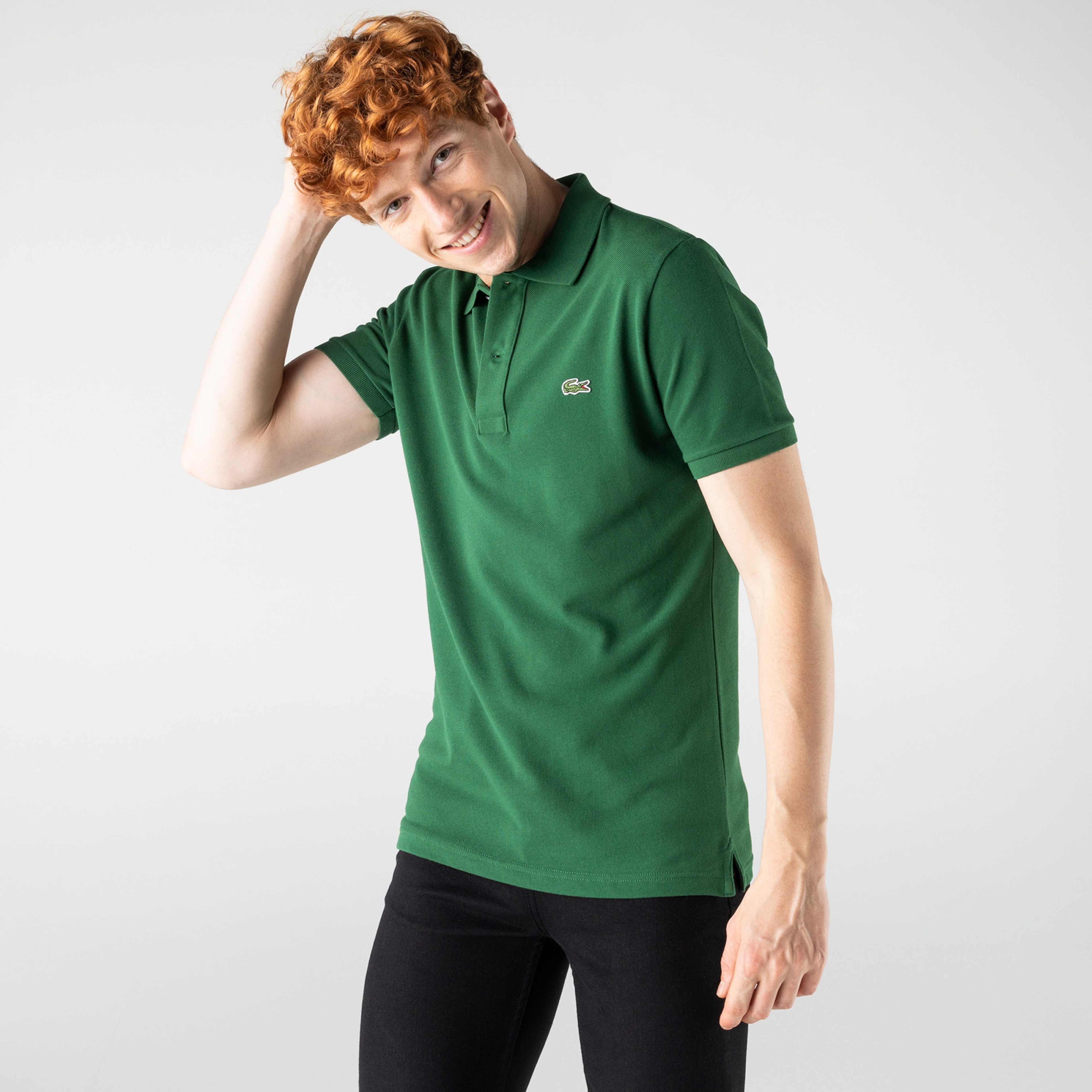 L.12.12 Erkek Slim Fit Polo Yaka Yeşil Polo