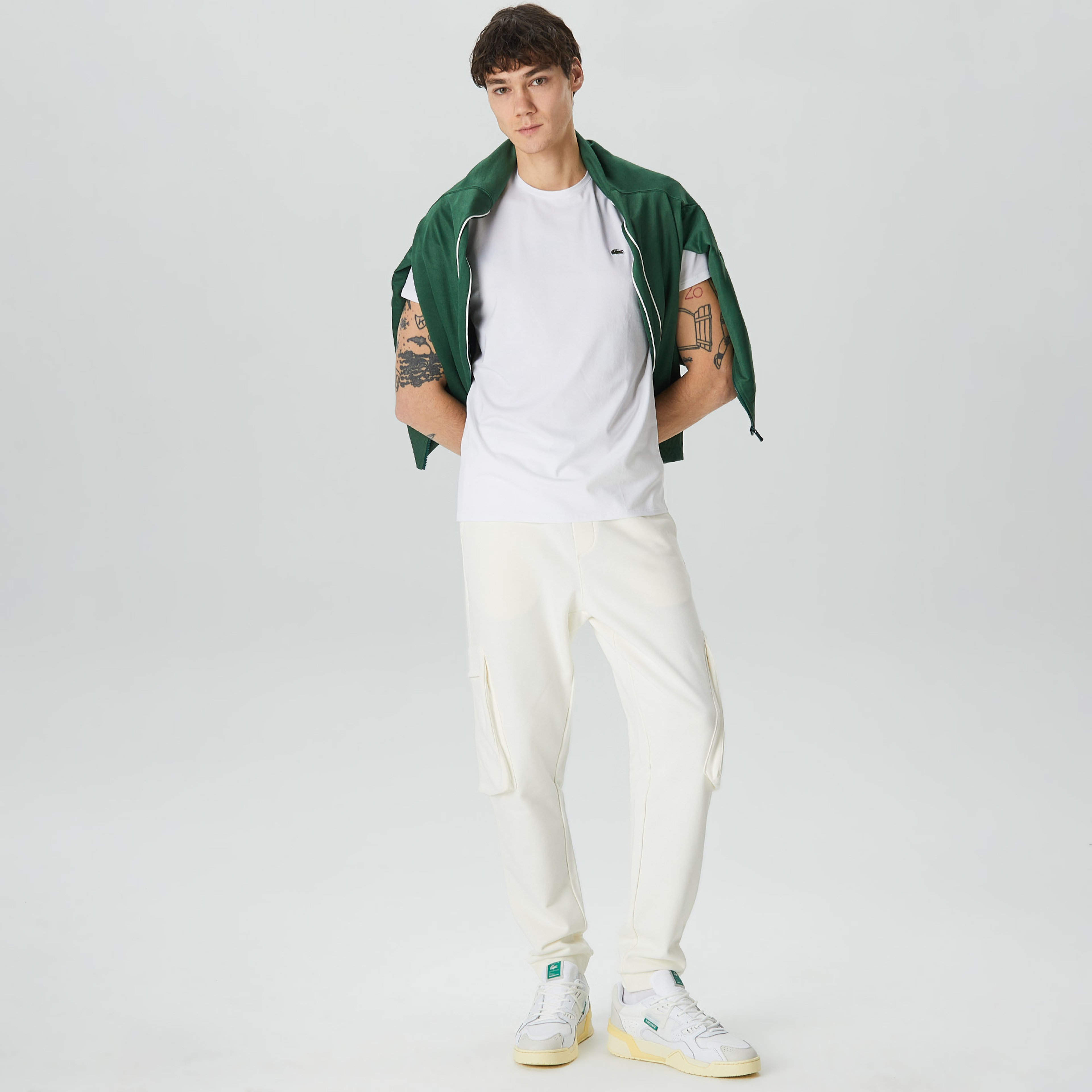 Erkek Slim Fit Bisiklet Yaka Beyaz T-Shirt