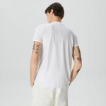 Erkek Slim Fit Bisiklet Yaka Beyaz T-Shirt
