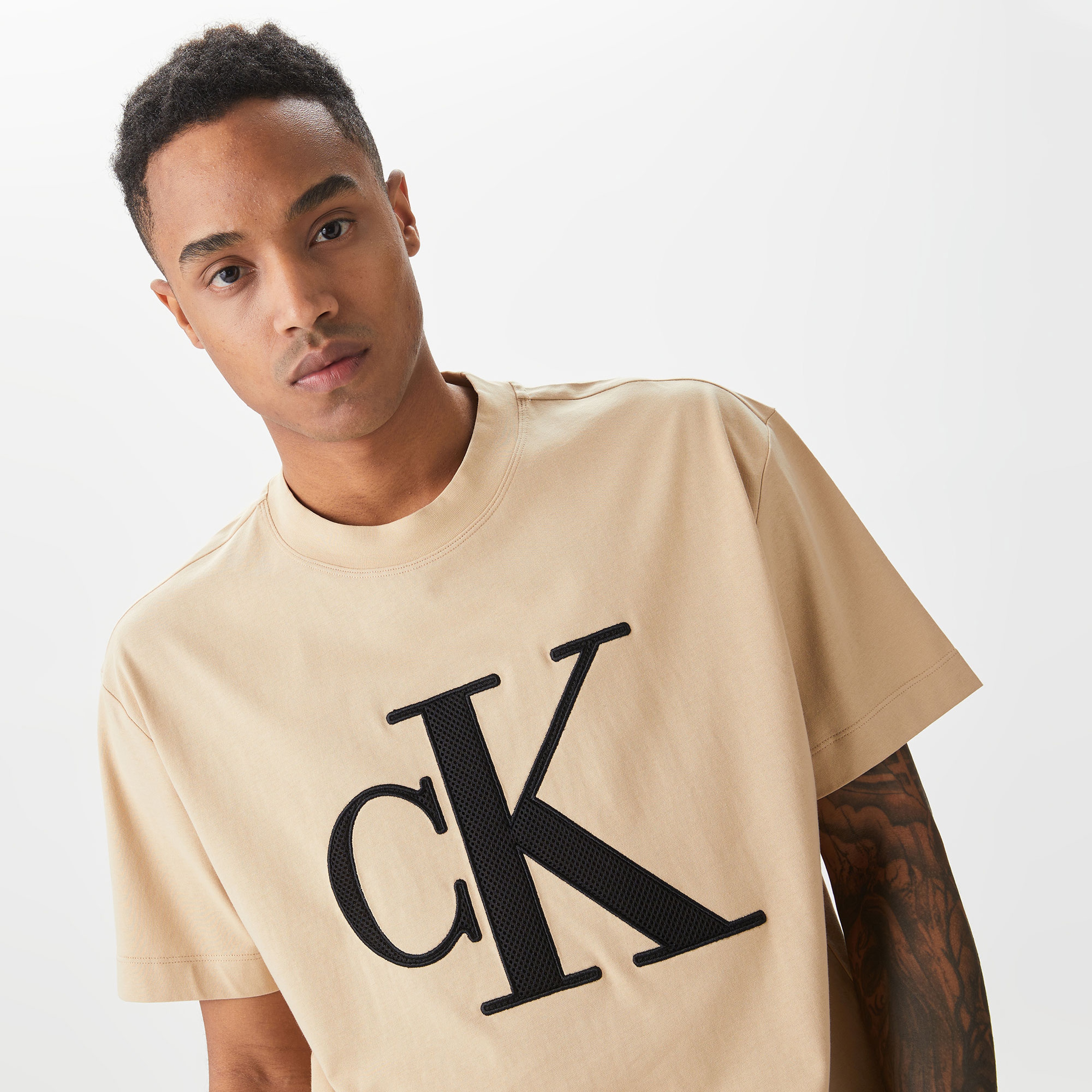 Calvin Klein Erkek Bej Tshirt