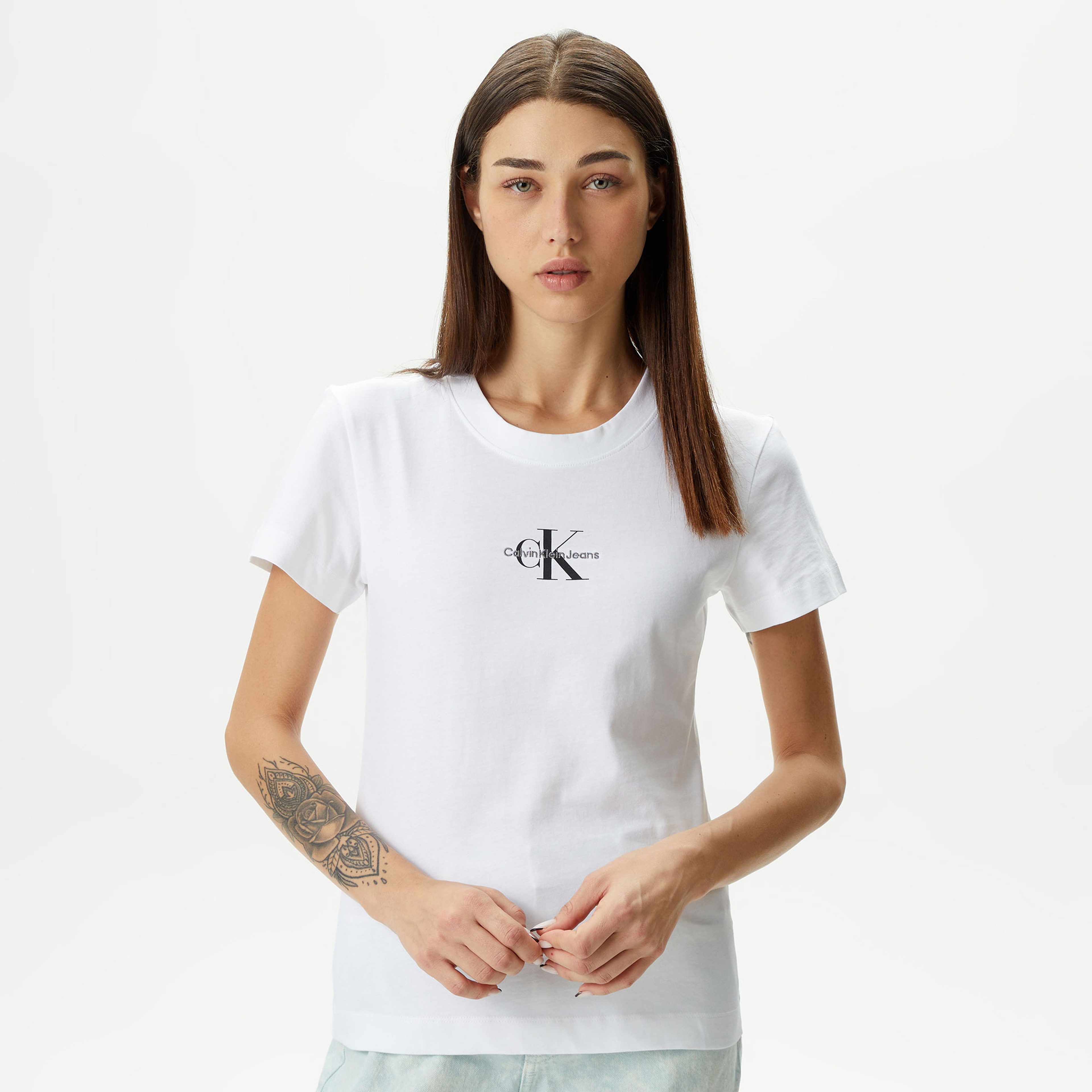 Calvin Klein Kadın Beyaz Tshirt