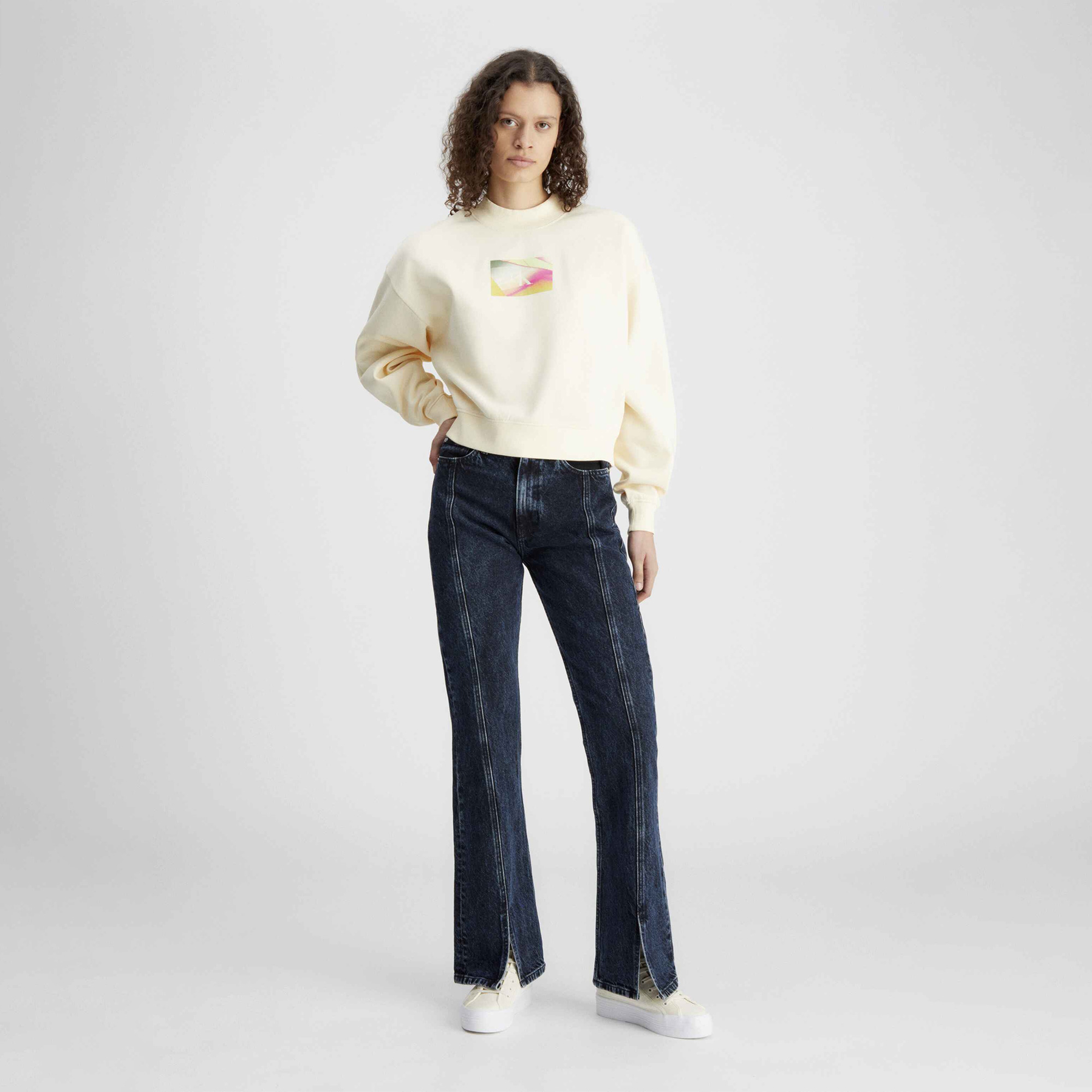 Calvin Klein Kadın Sarı Sweatshirt