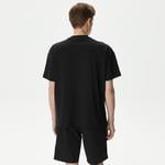 Erkek Relaxed Fit Bisiklet Yaka Baskılı Siyah T-Shirt