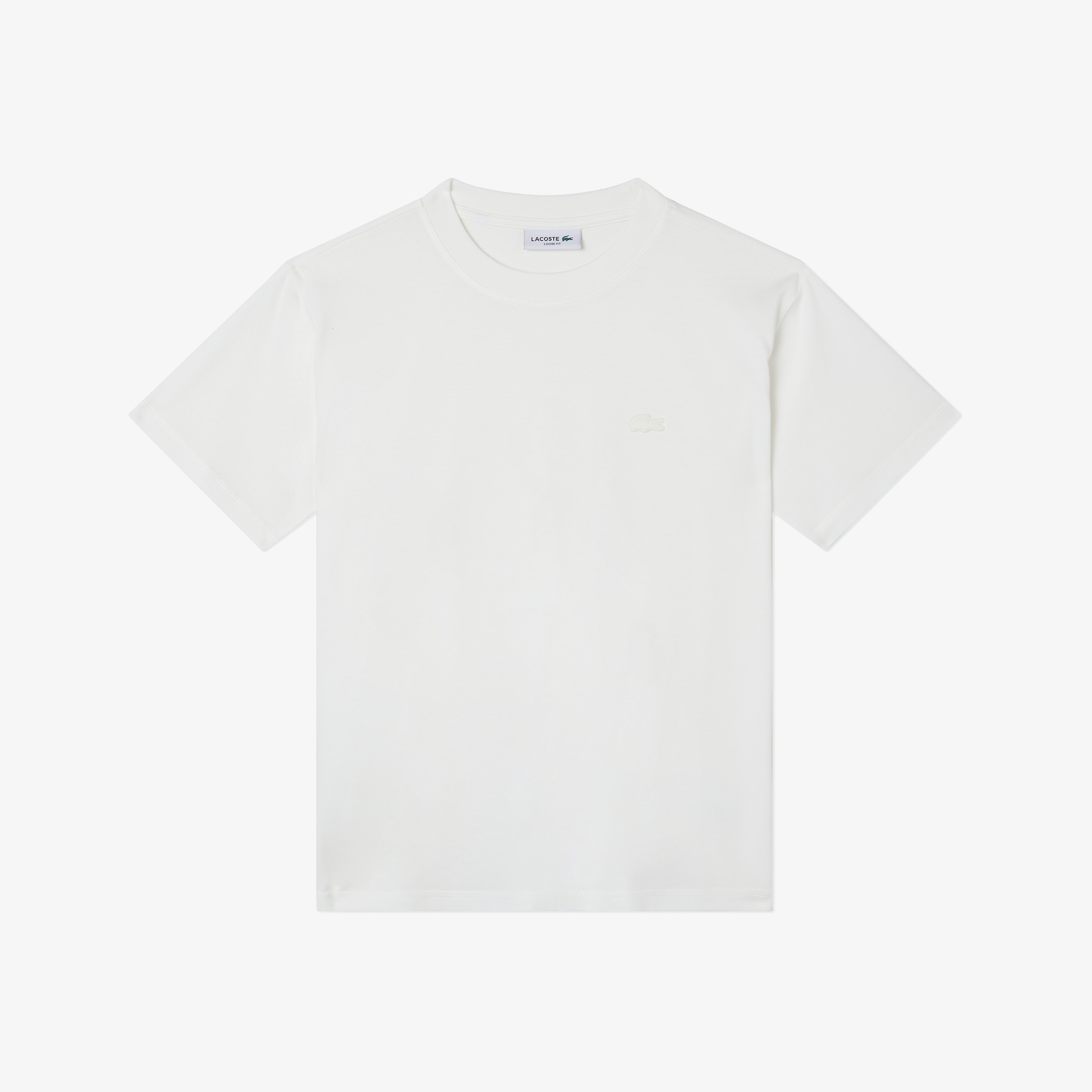 Kadın Loose Fit Bisiklet Yaka Beyaz T-Shirt