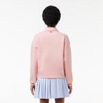 Kadın Polo Yaka Pembe Sweatshirt