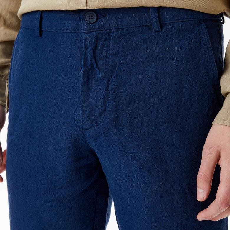 Erkek Slim Fit Chino Lacivert Pantolon