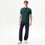 Erkek Regular Fit Polo Yaka Yeşil Triko