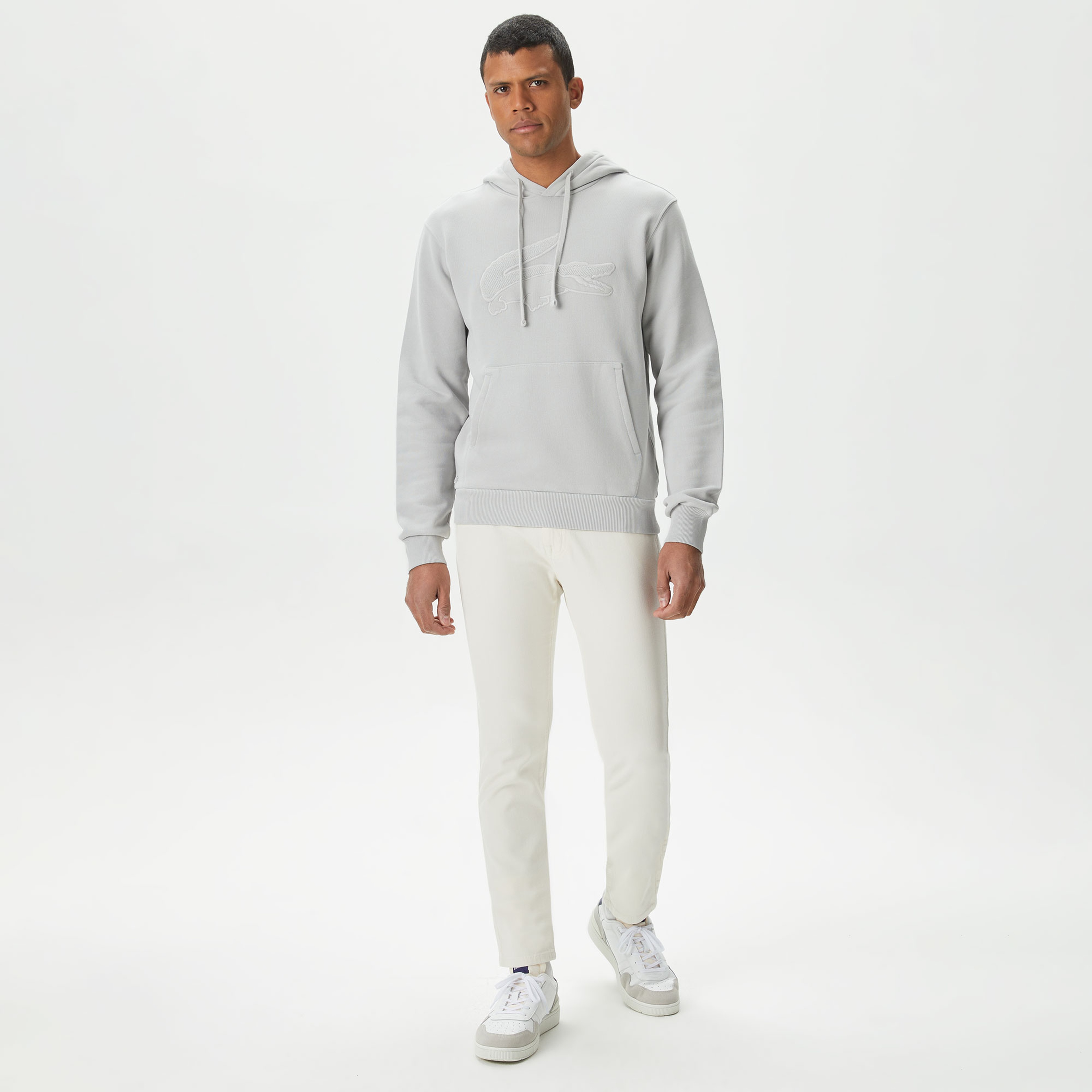 Erkek Relaxed Fit Kapüşonlu Gri Sweatshirt