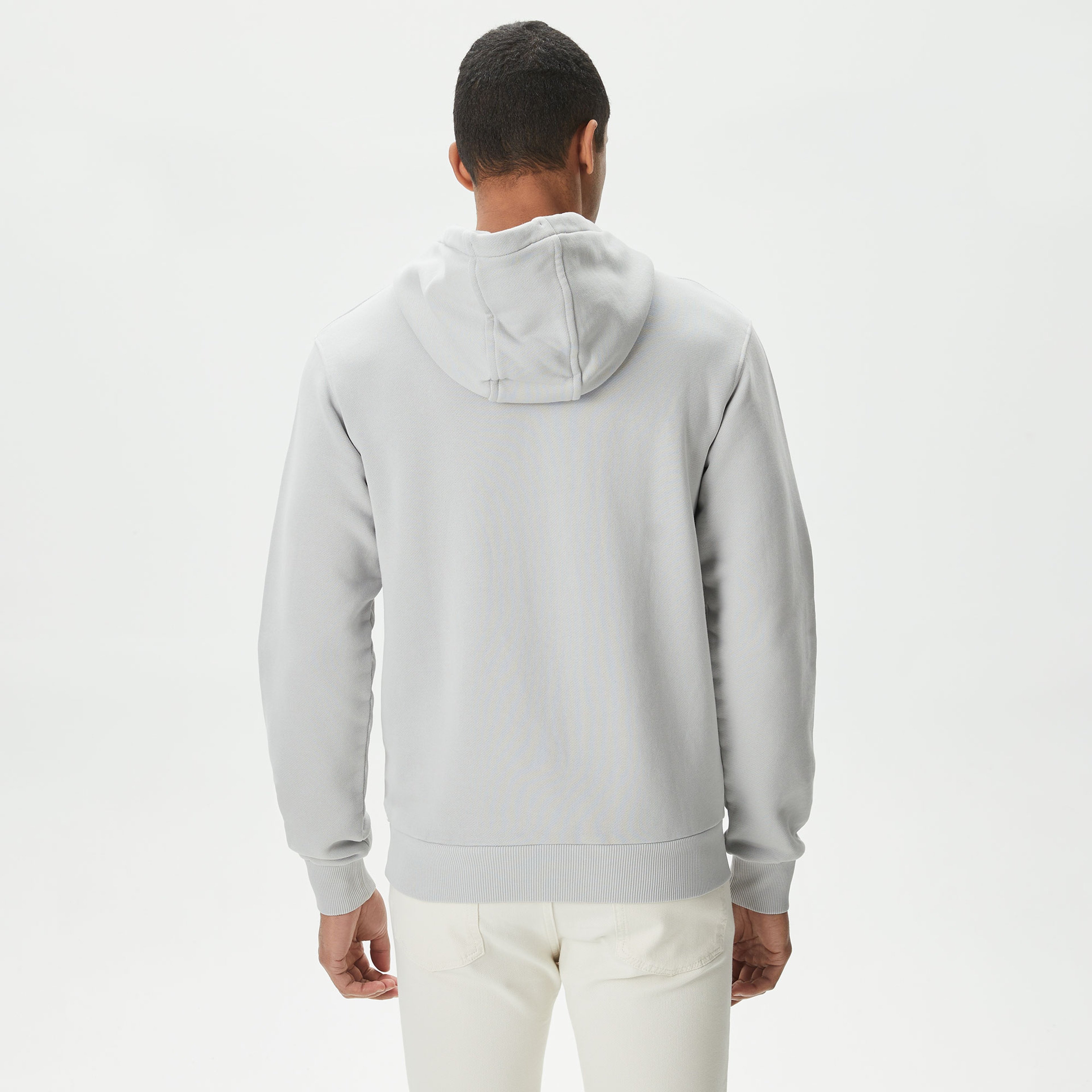 Erkek Relaxed Fit Kapüşonlu Gri Sweatshirt