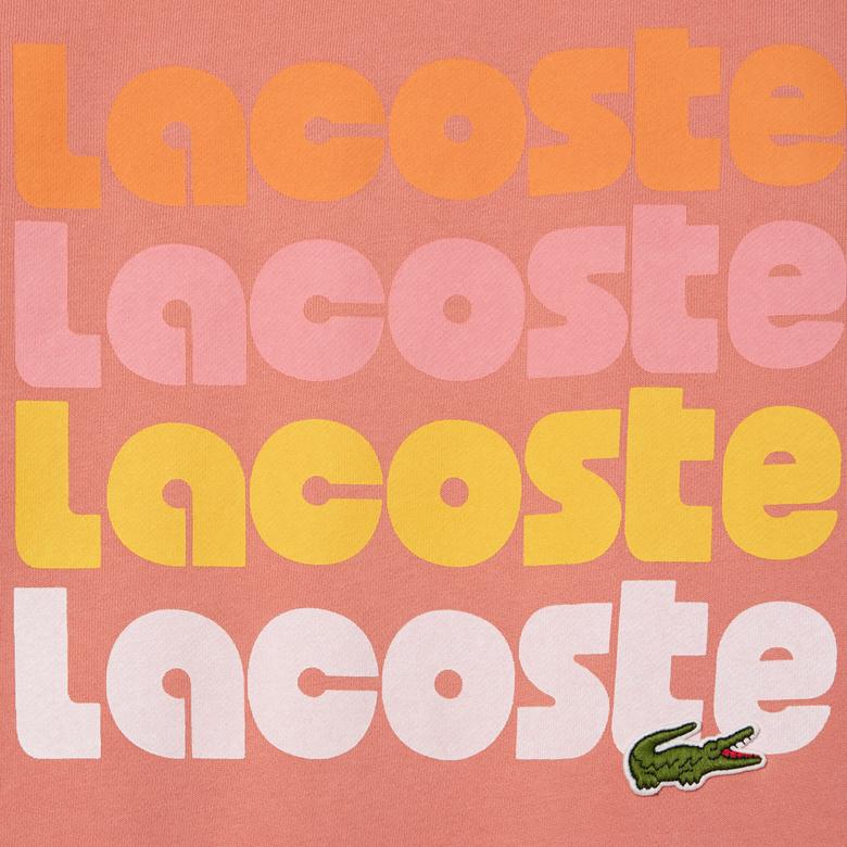 Erkek Classic Fit Bisiklet Yaka Baskılı Pembe Sweatshirt