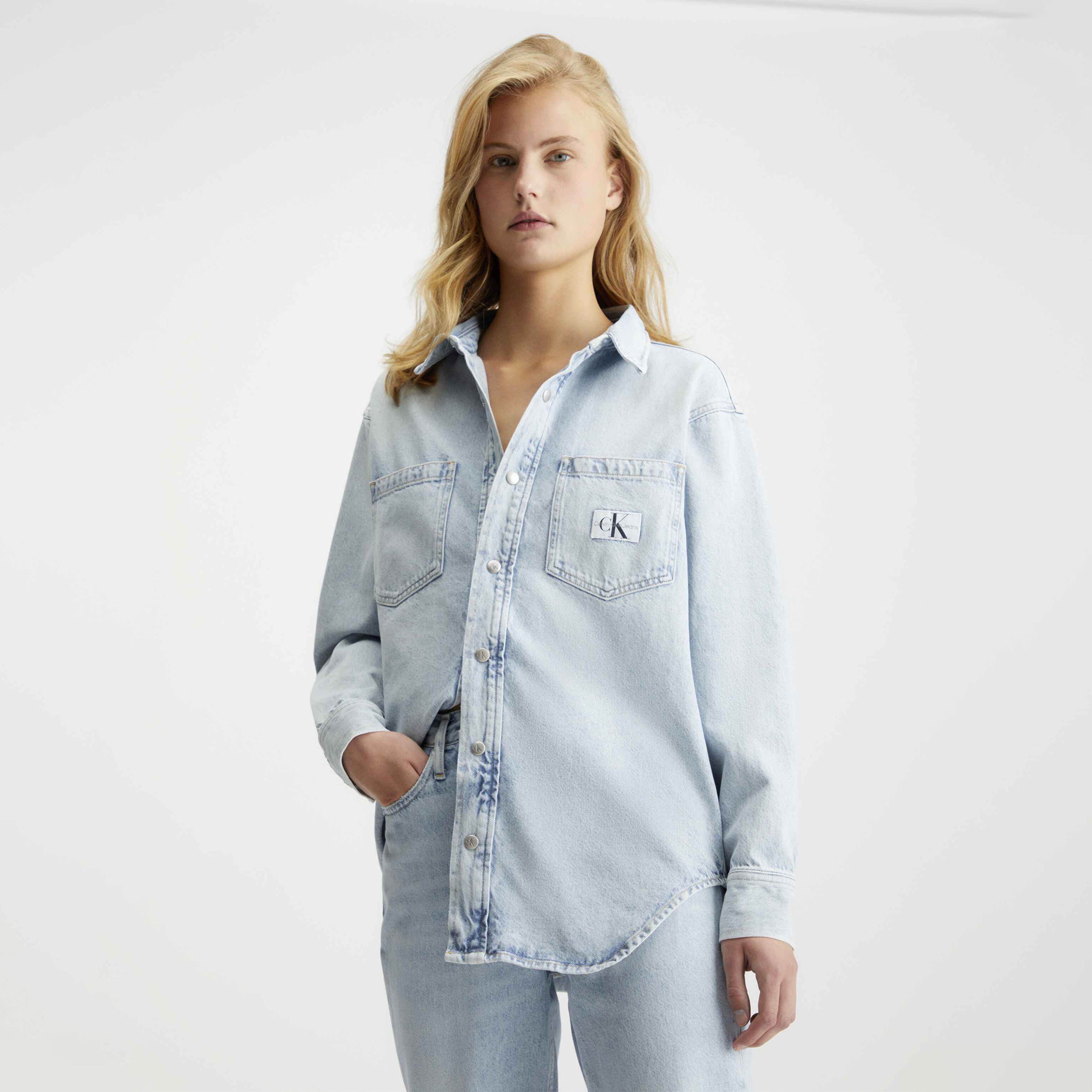 Calvin Klein Kadın Mavi Gömlek