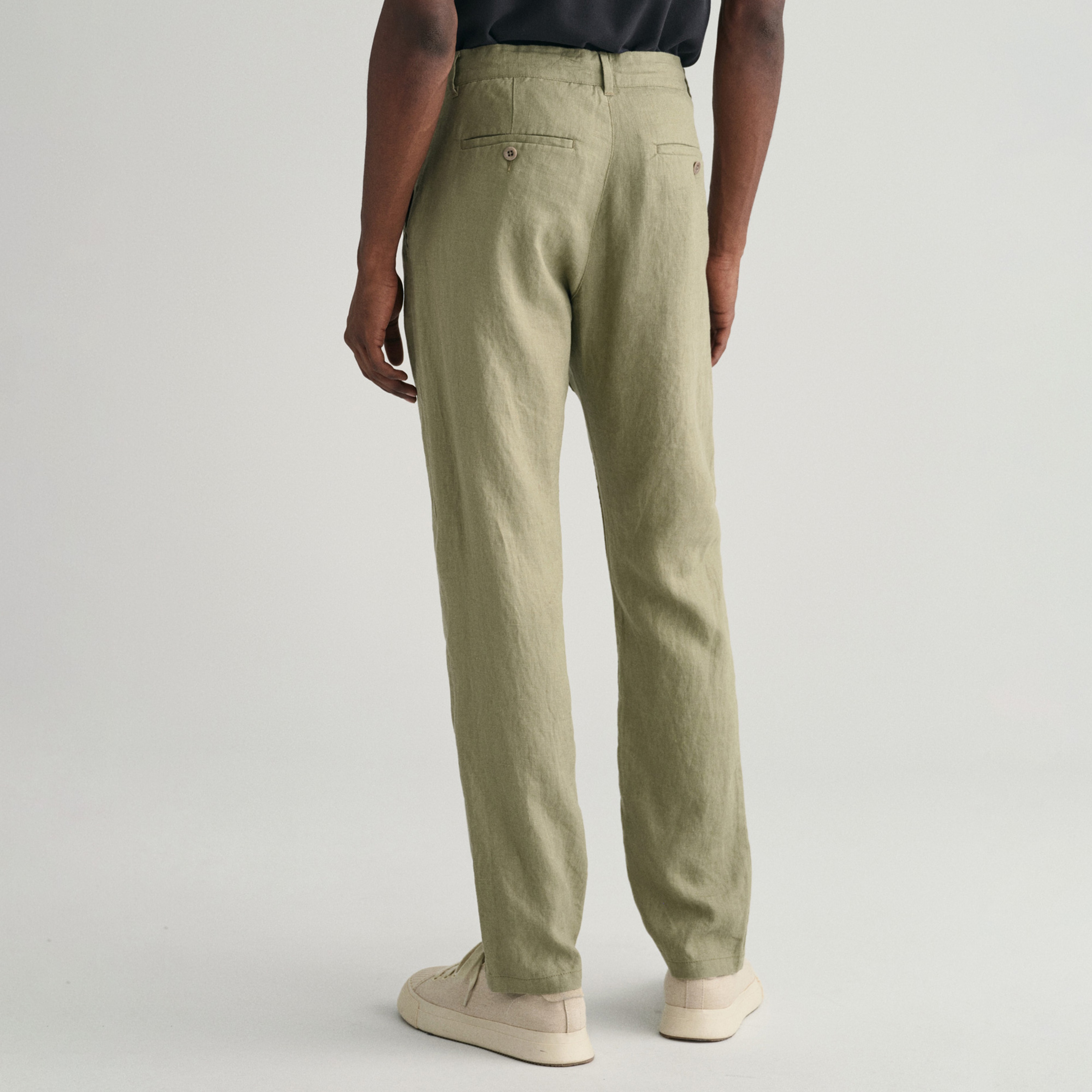 GANT Erkek Yeşil Relaxed Fit Keten Pantolon