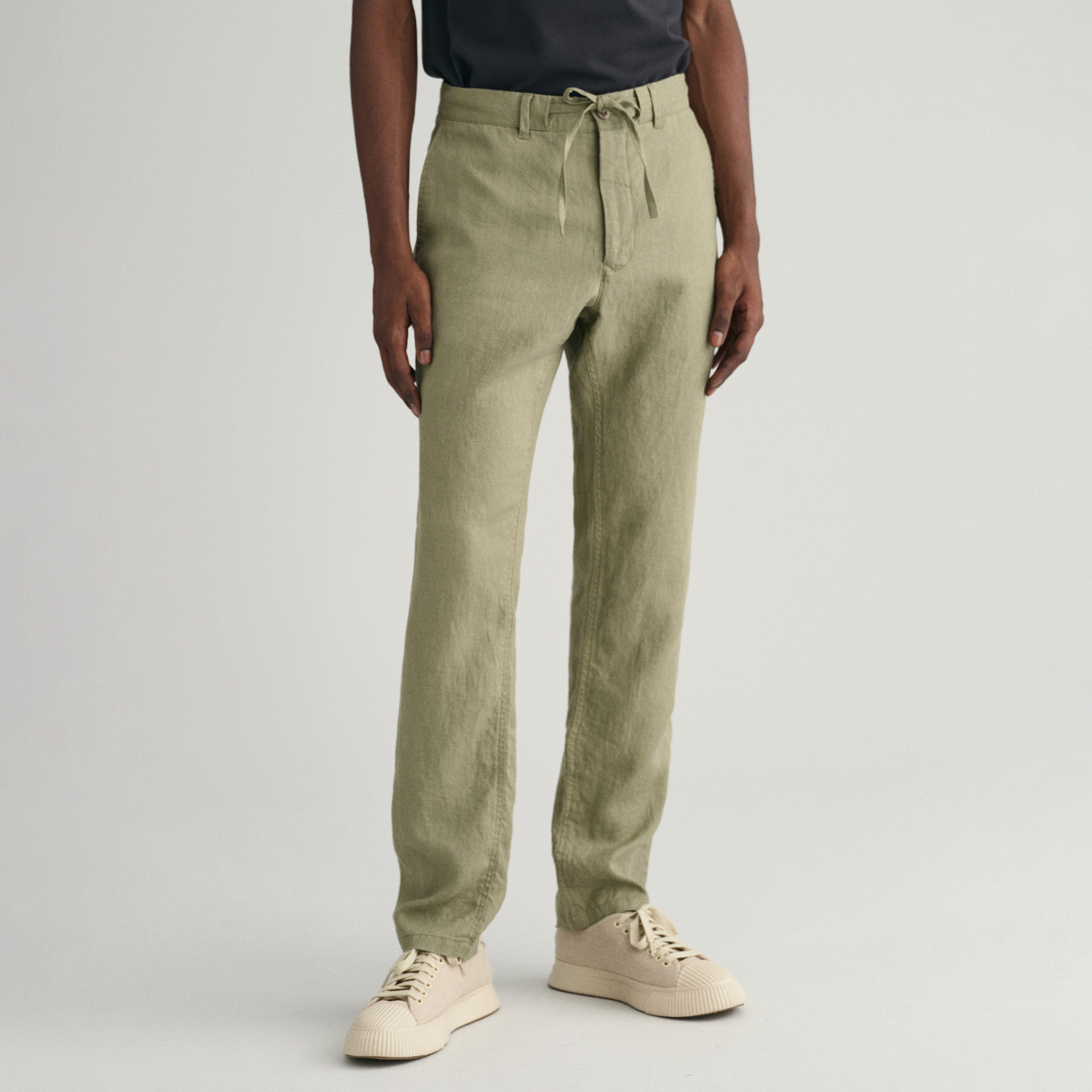 GANT Erkek Yeşil Relaxed Fit Keten Pantolon