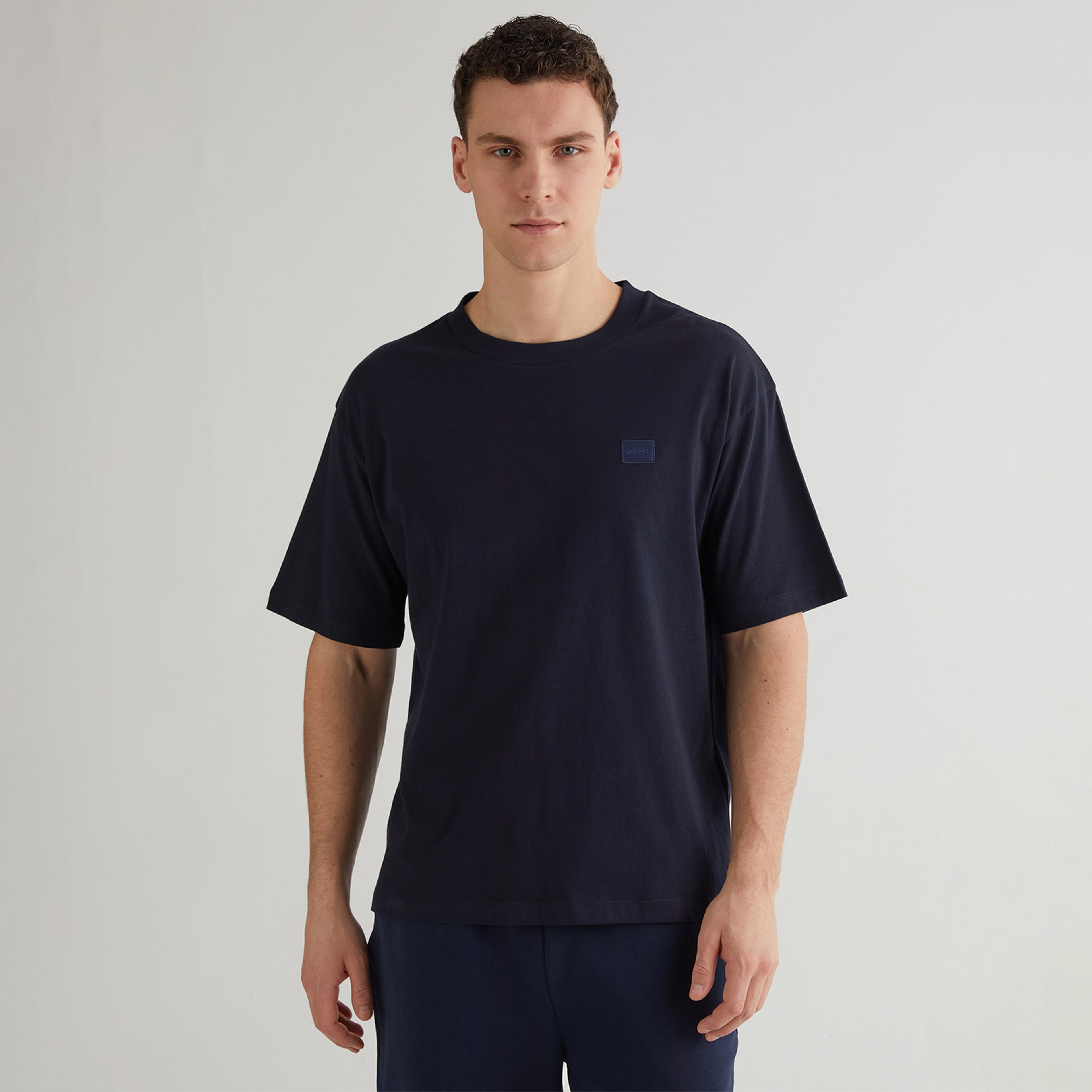GANT Erkek Lacivert Relaxed Fit Bisiklet Yaka T-shirt