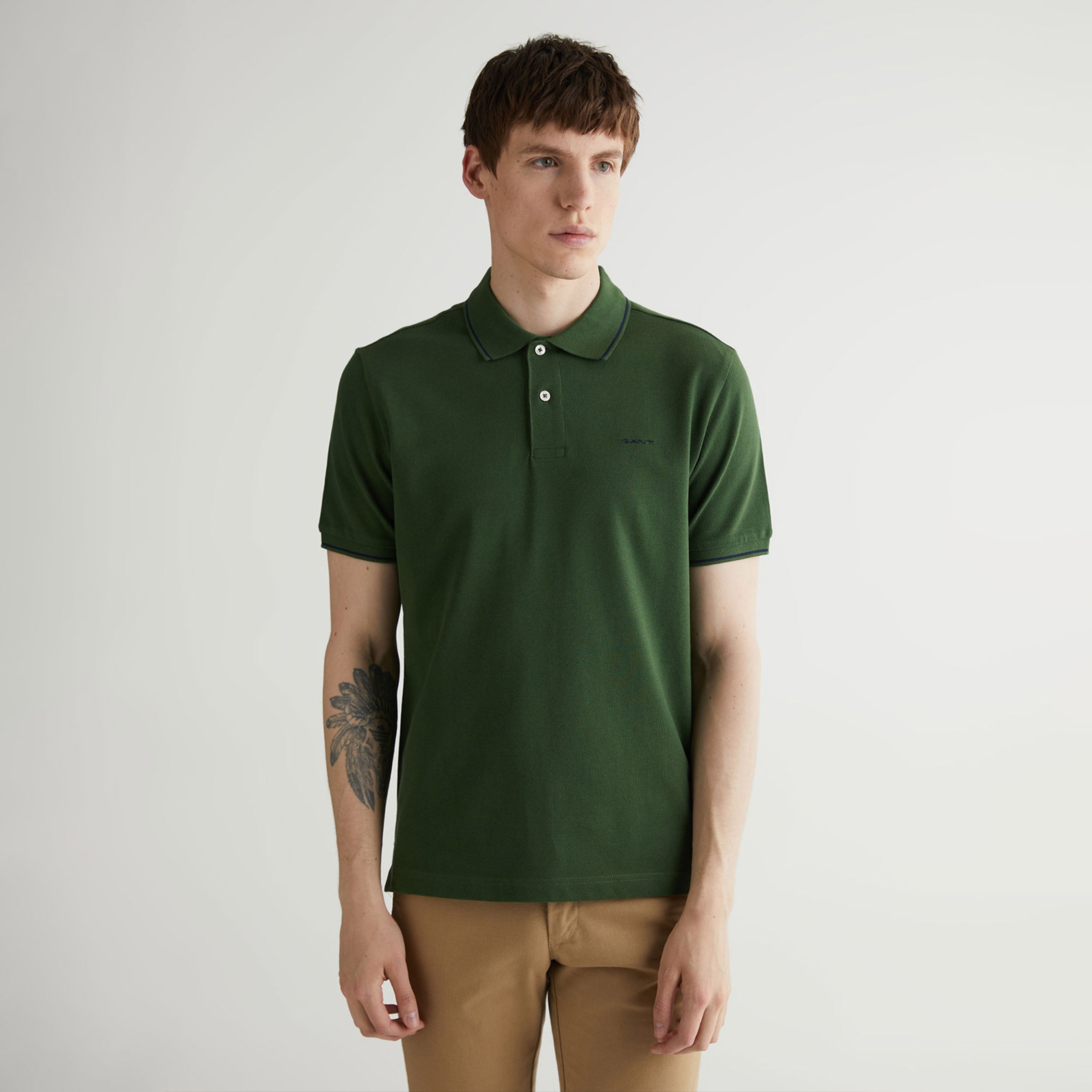 GANT Erkek Yeşil Regular Fit Polo