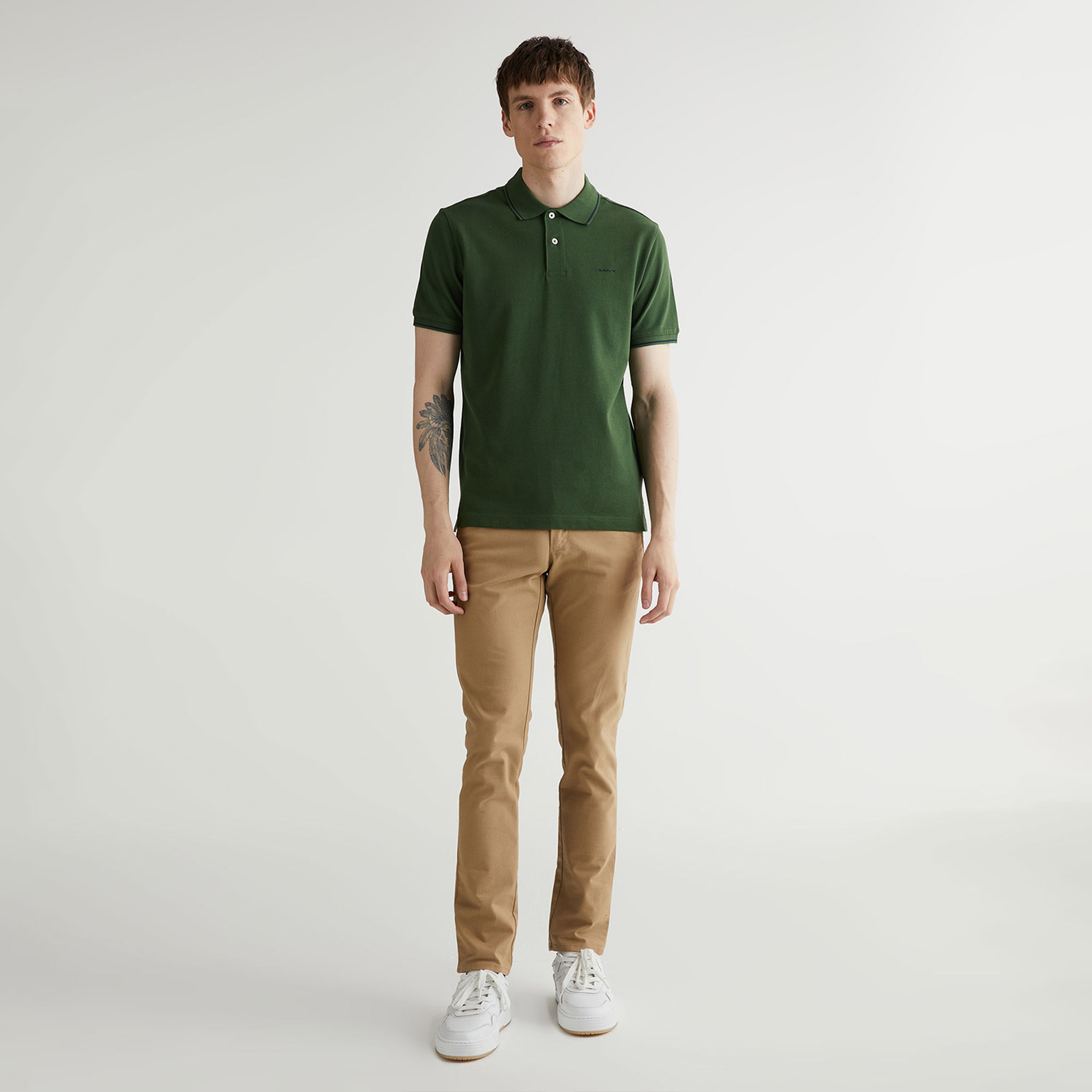 GANT Erkek Yeşil Regular Fit Polo