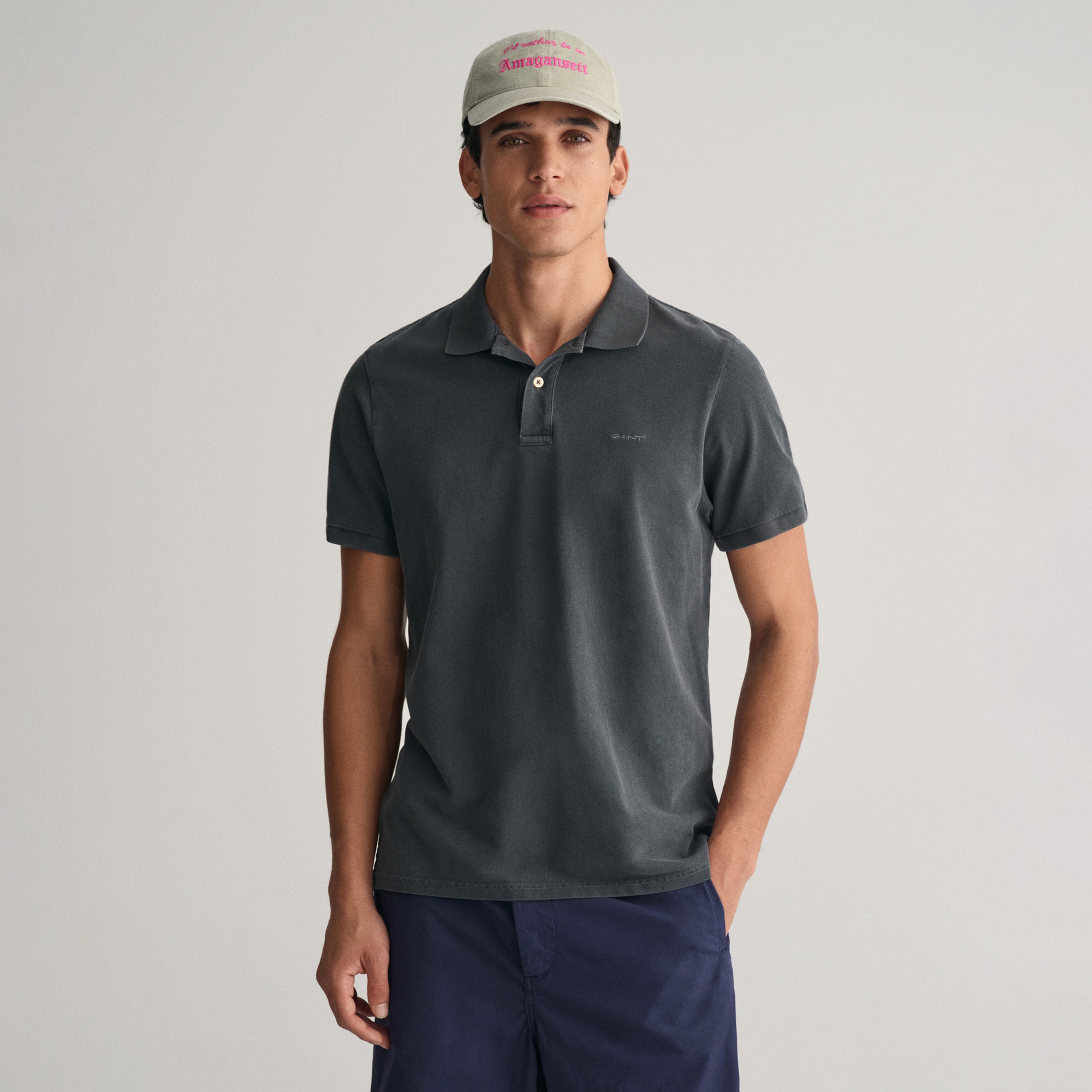 GANT Erkek Siyah Regular Fit Logolu Polo