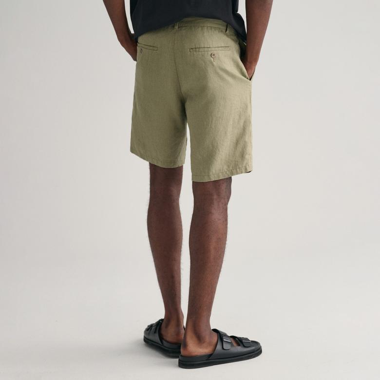 GANT Erkek Yeşil Relaxed Fit Keten Şort