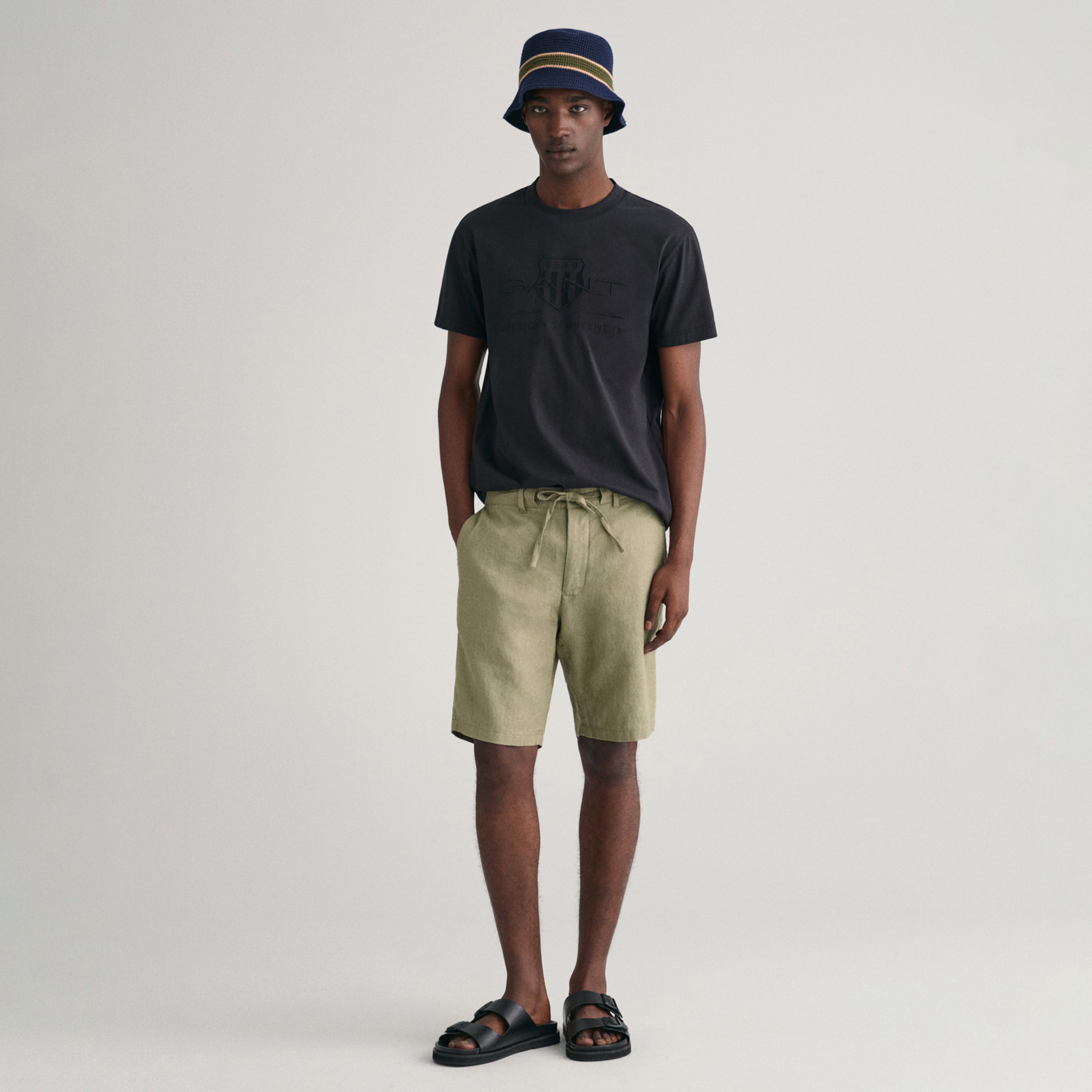 GANT Erkek Yeşil Relaxed Fit Keten Şort