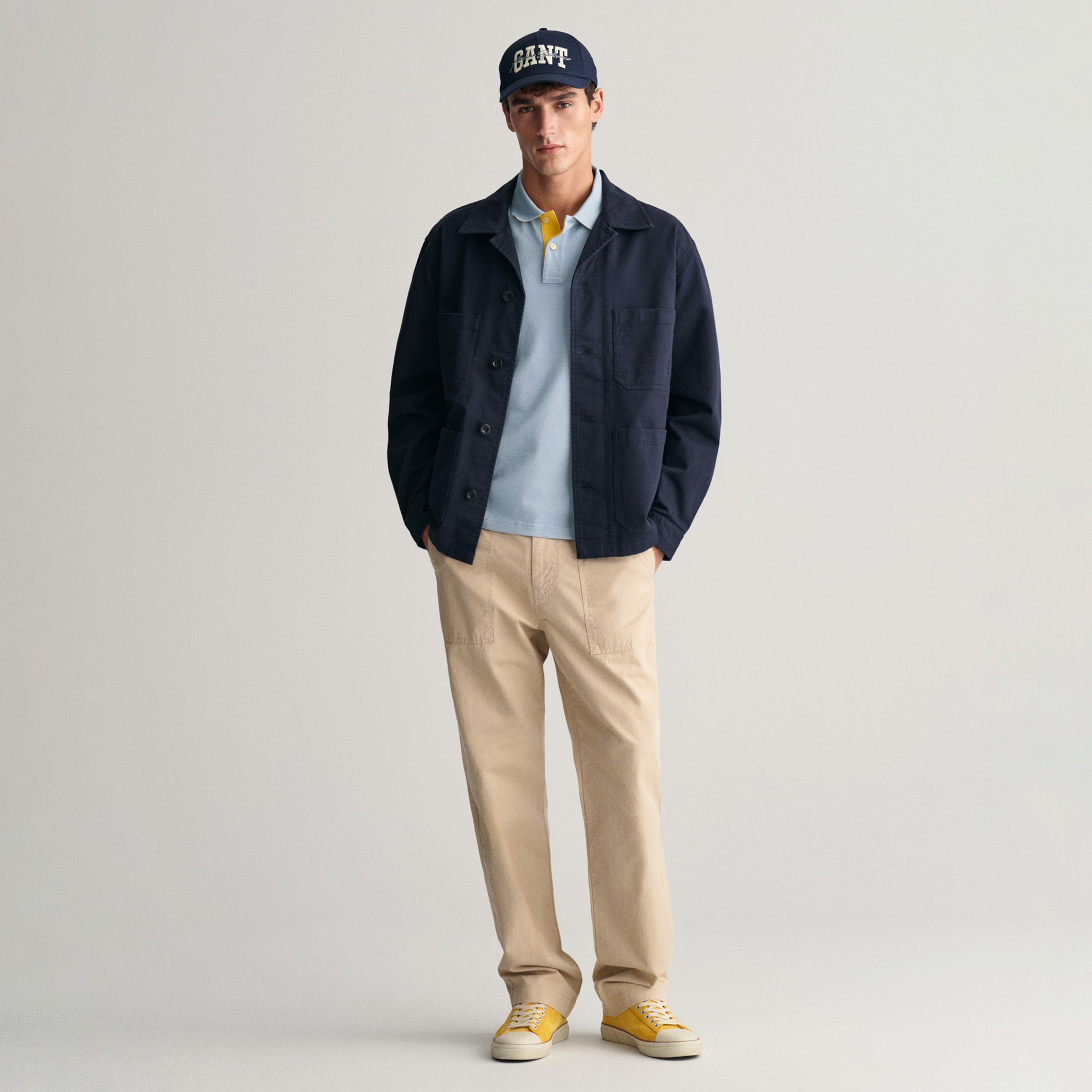 GANT Erkek Mavi Regular Fit Polo Yaka T-Shirt