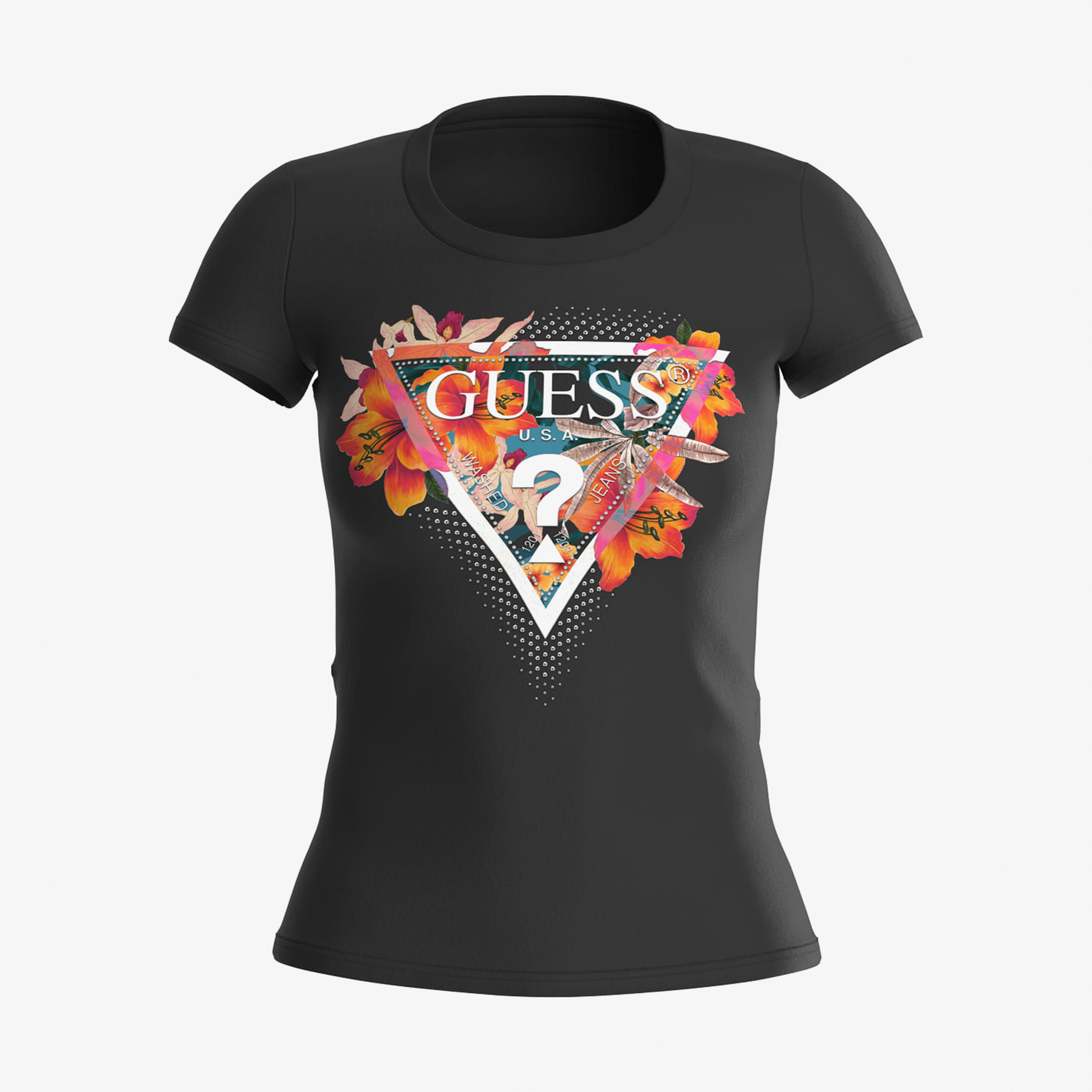 Guess Kadın Siyah Tshirt