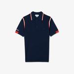 Erkek Regular Fit Polo Yaka Renk Bloklu Lacivert Triko