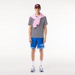 Erkek Classic Fit Bisiklet Yaka Çizgili Beyaz T-Shirt