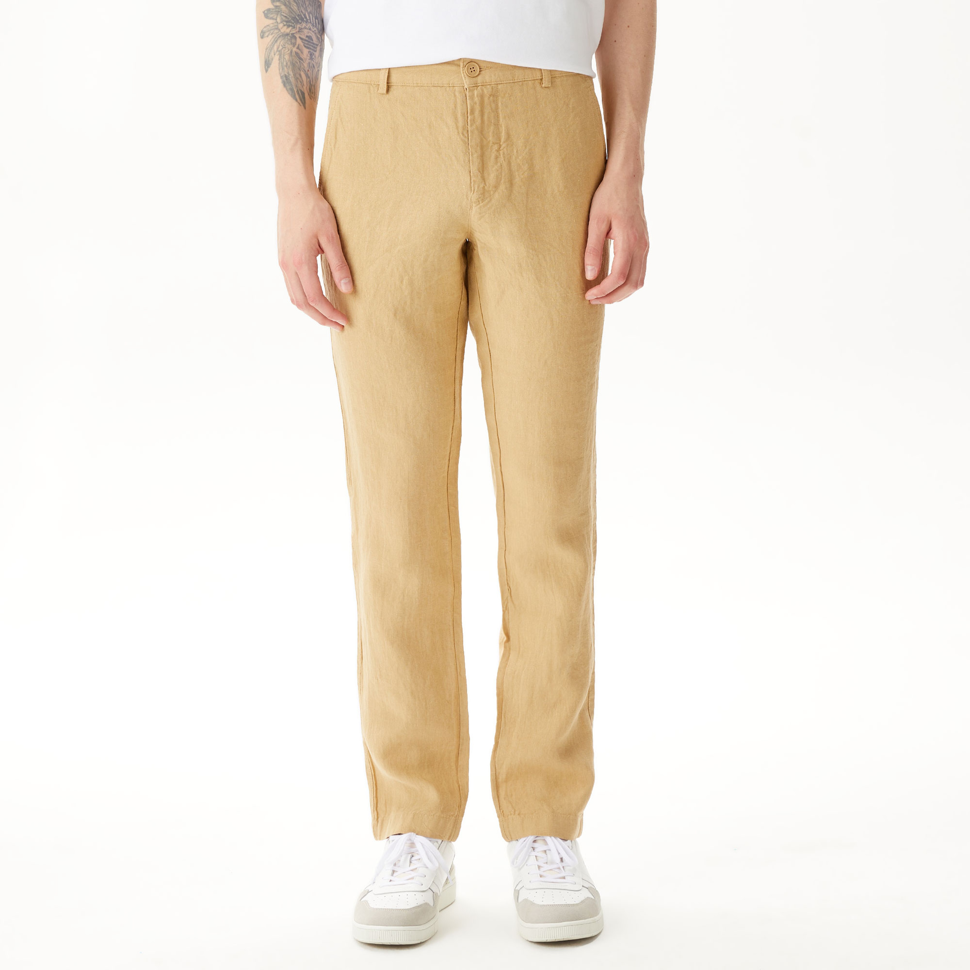 Erkek Slim Fit Chino Bej Pantolon
