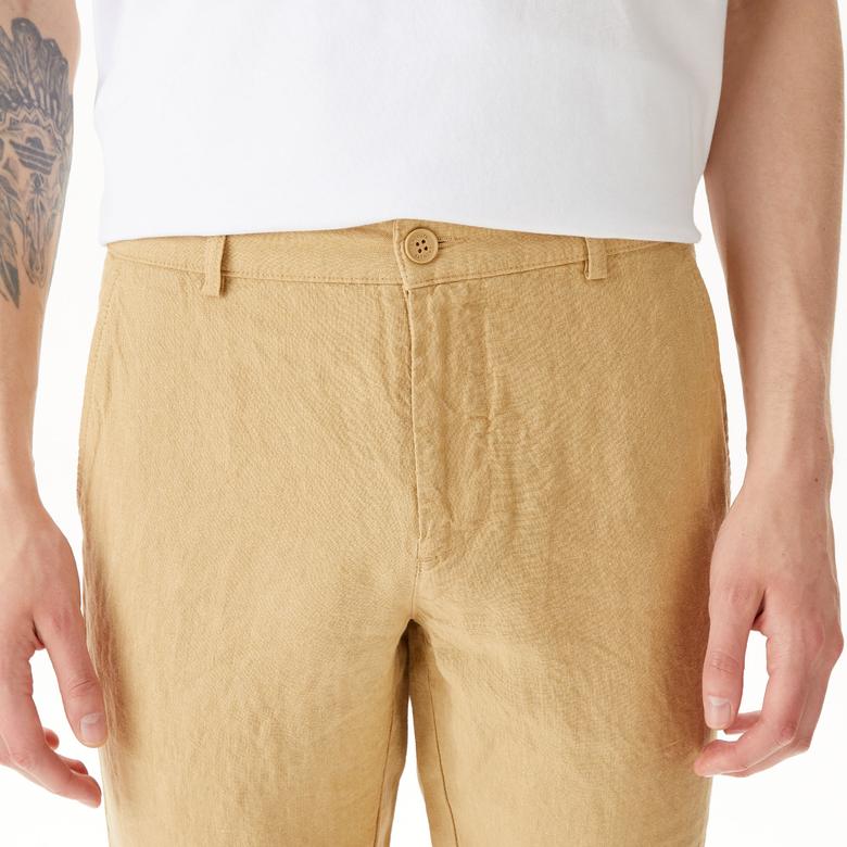 Erkek Slim Fit Chino Bej Pantolon