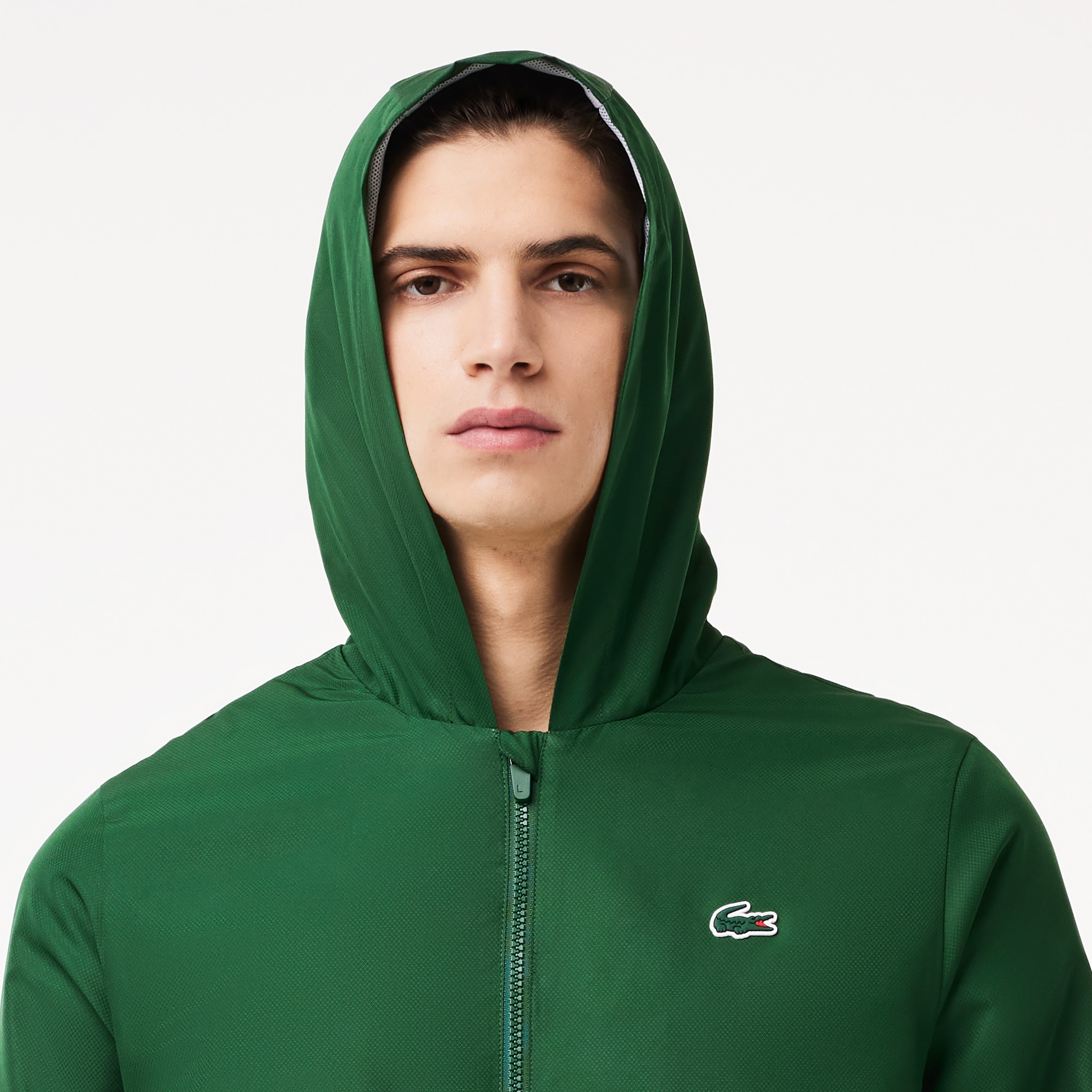 Erkek Regular Fit Uzun Kollu Renk Bloklu Yeşil Eşofman Takımı