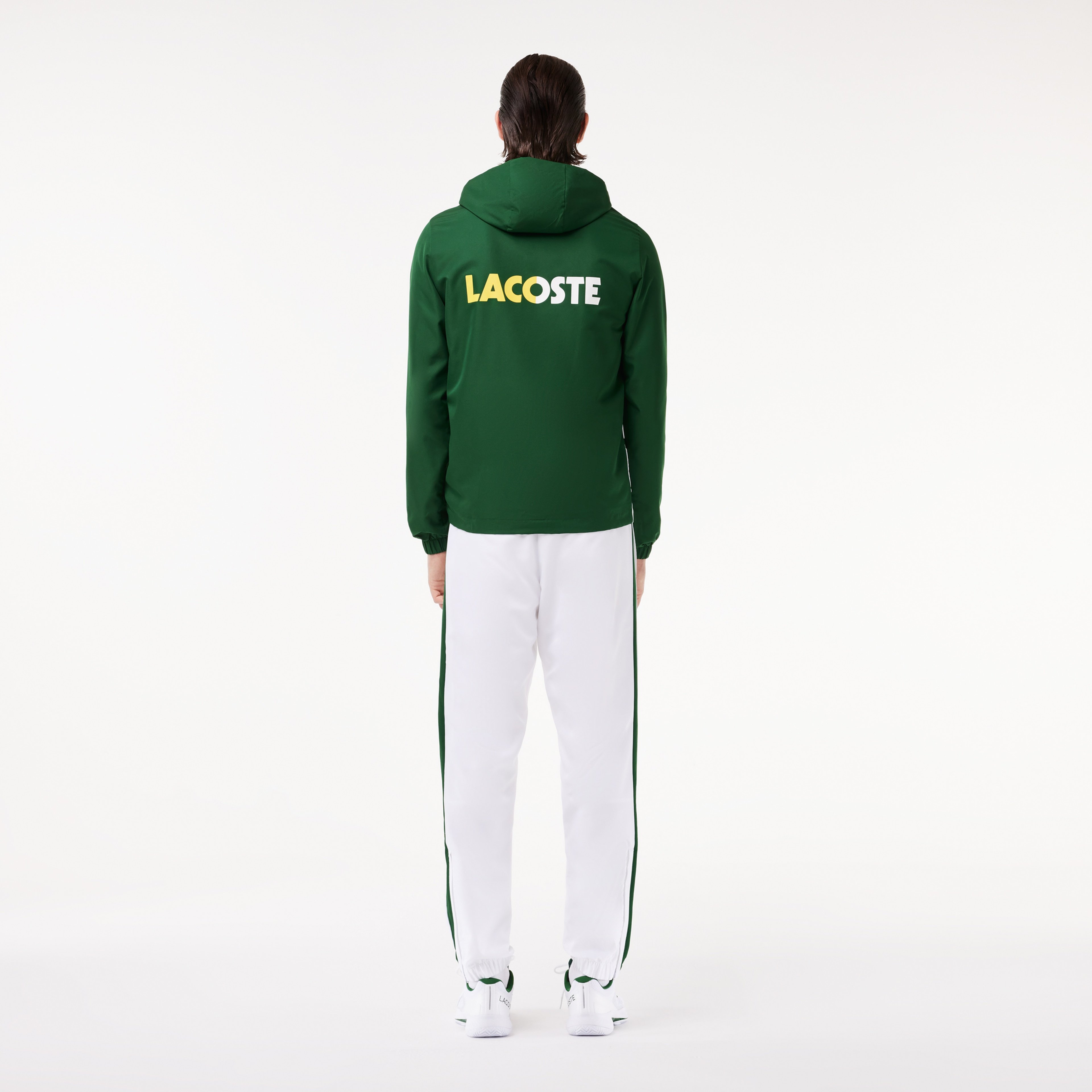 Erkek Regular Fit Uzun Kollu Renk Bloklu Yeşil Eşofman Takımı