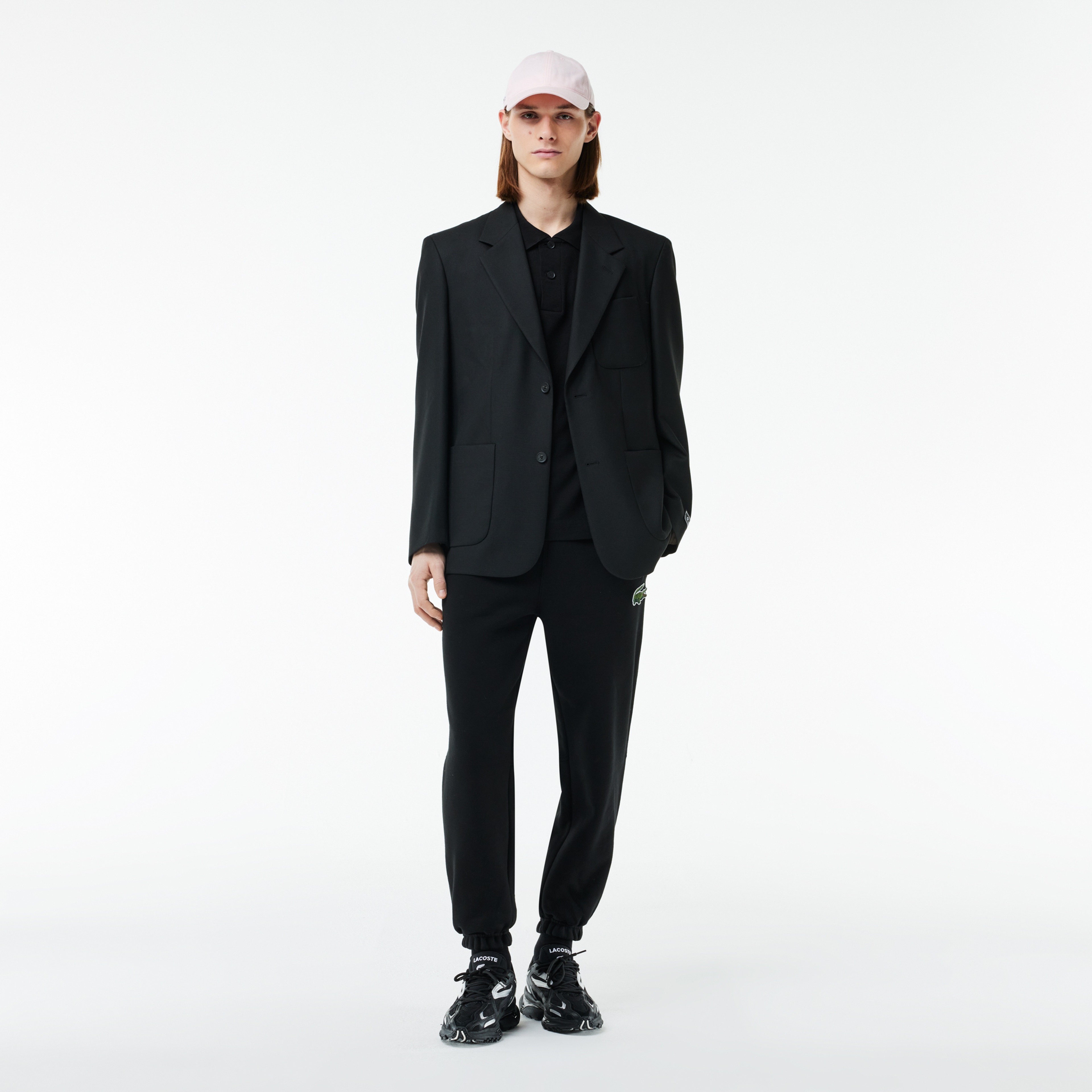 L.12.12 Unisex Loose Fit Siyah Polo