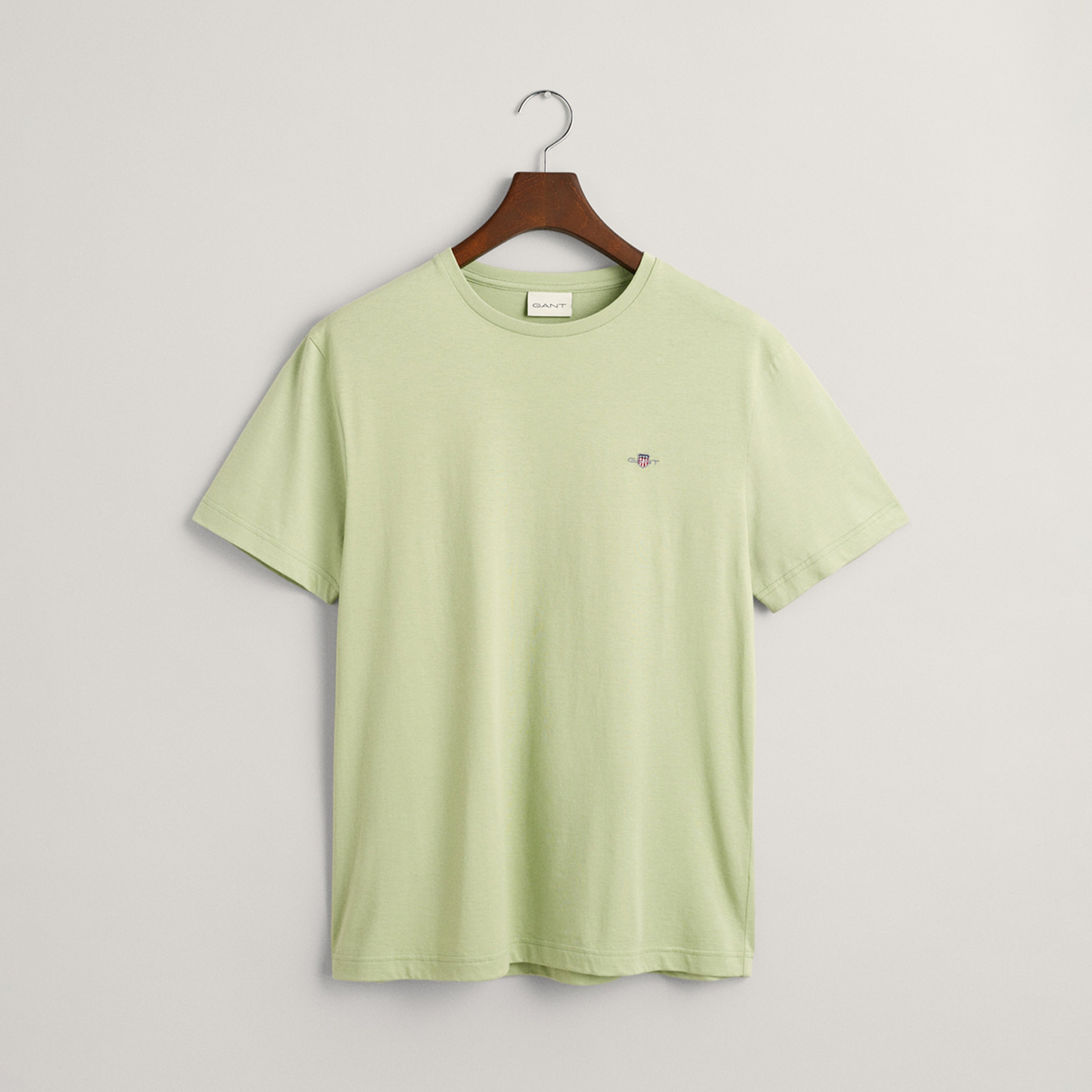 GANT Erkek Yeşil Regular Fit Bisiklet Yaka T-Shirt